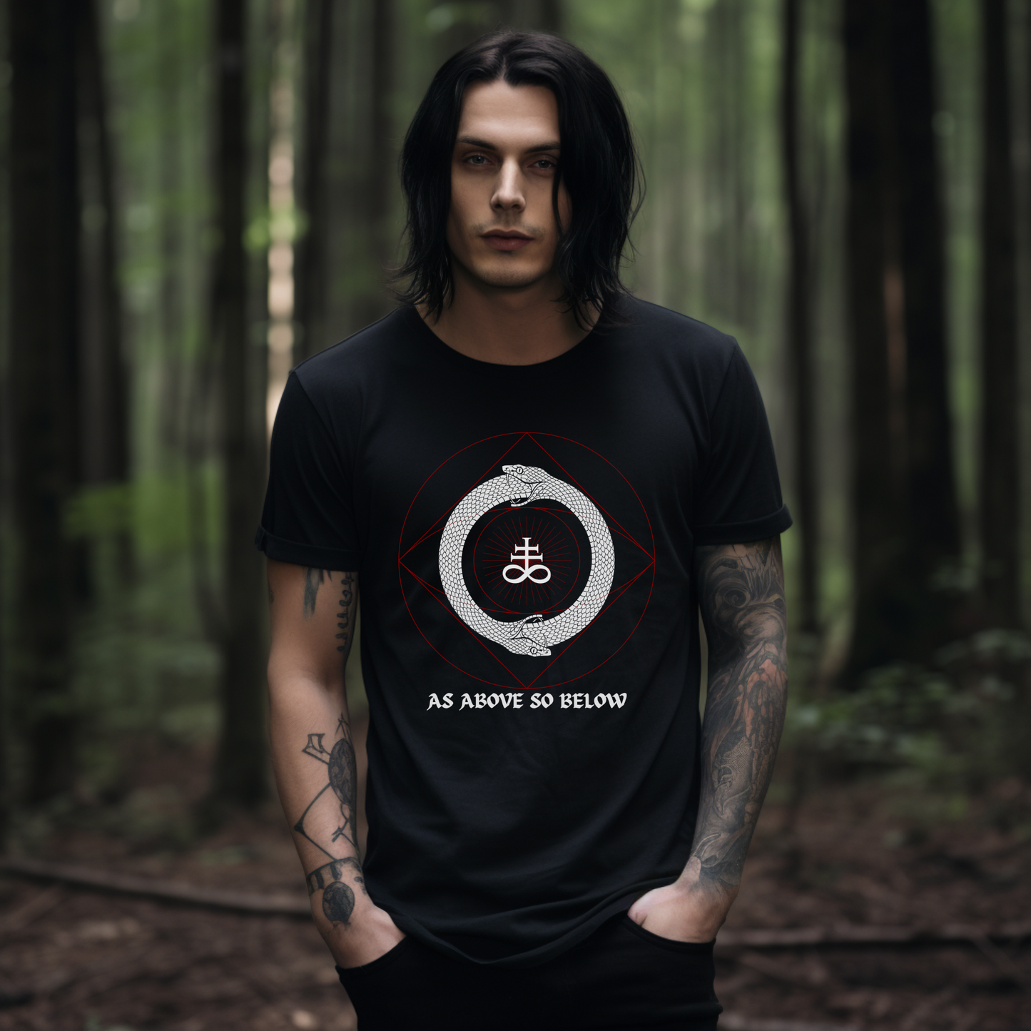 Ouroboros T-Shirt, Alchemy Serpent Tee, Hermetic Esoteric Top, Rebirth Symbol Graphic, Unisex Occult Shirt