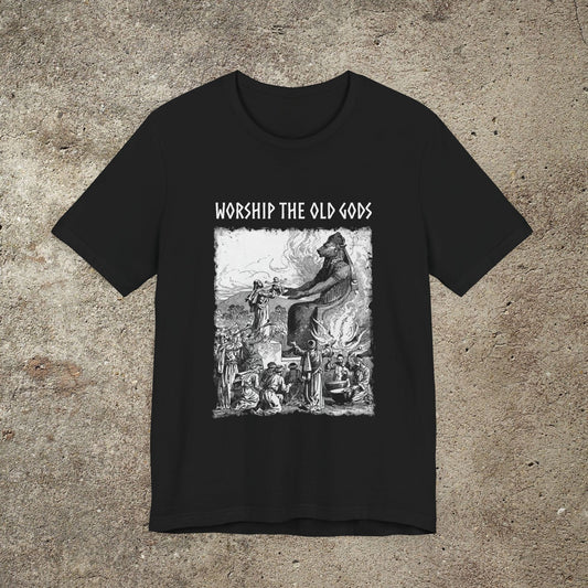 worship the old gods, moloch, baal, human sacrifice t-shirt, pagan, occult