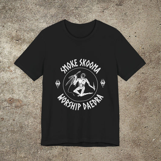 smoke skooma worship daedra, gamer tee, elders scrolls print
