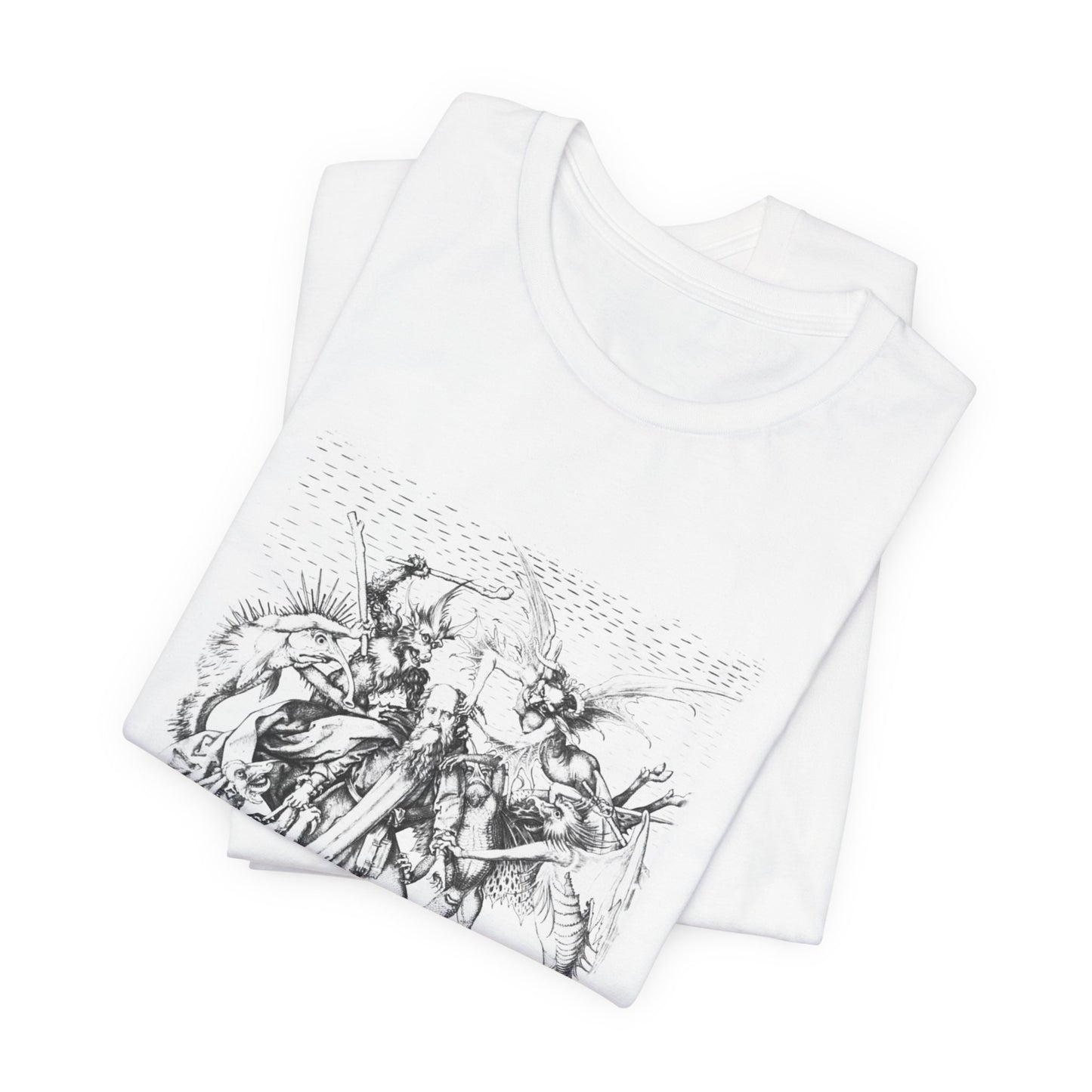 Saint Anthony Tormented by Demons Vintage Graphic Print Top, Unisex Occult Tee