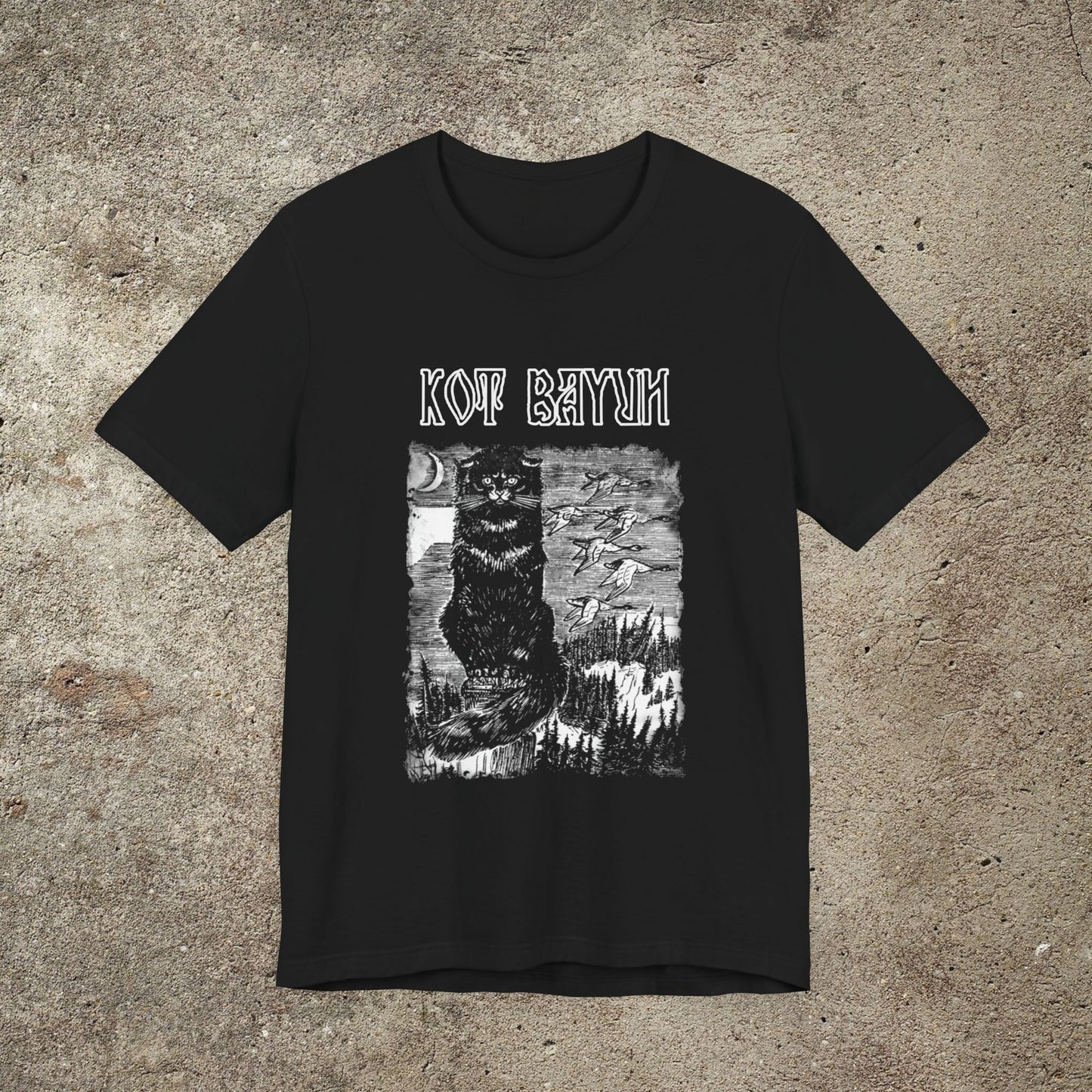 Kot Bayun, Bayun the Cat, Slavic foklore graphic tee, Russian fairytale cat t-shirt, Unisex Top