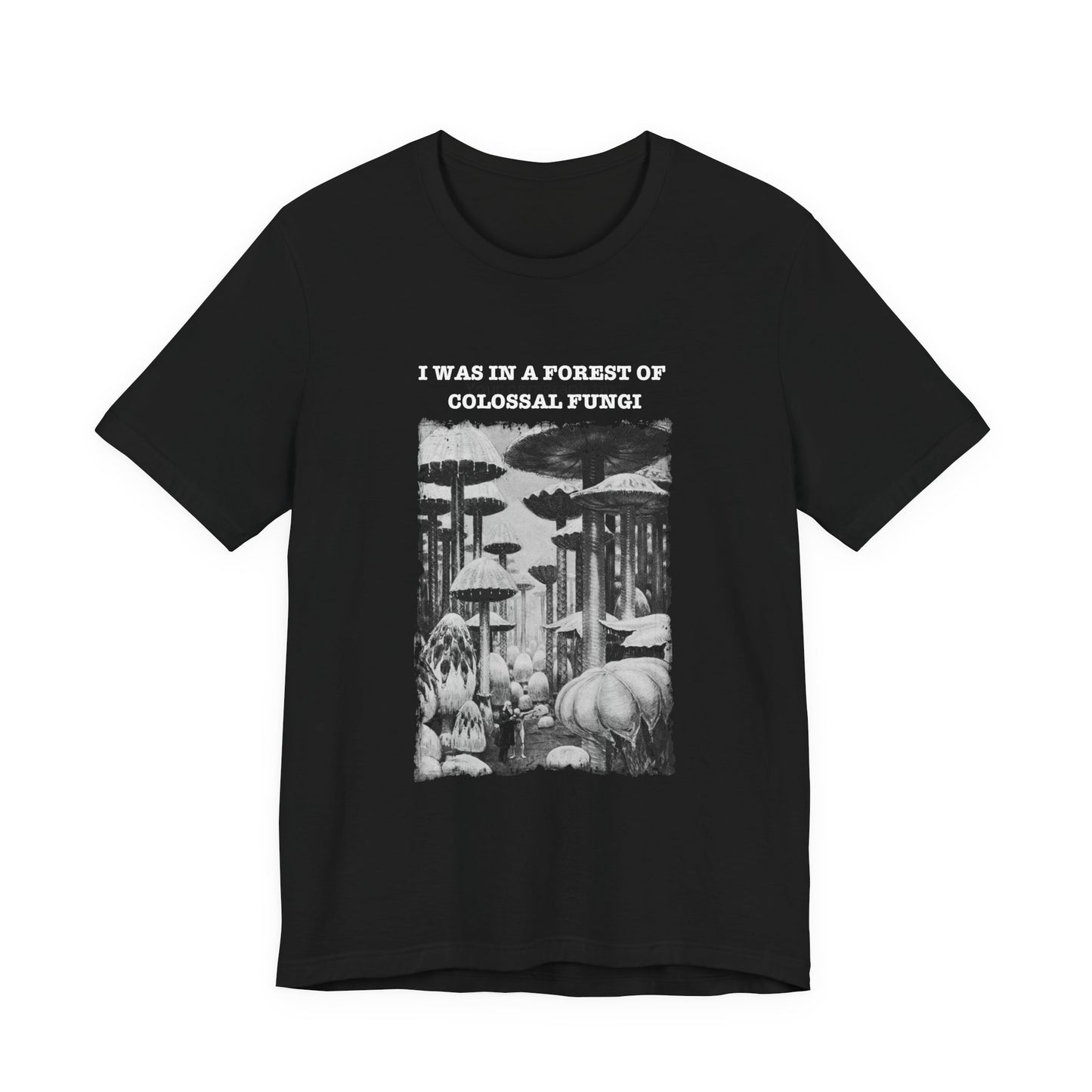 Fungi Mushroom Psychedelic Fantasy Graphic Print Tee, Unisex Trippy Top