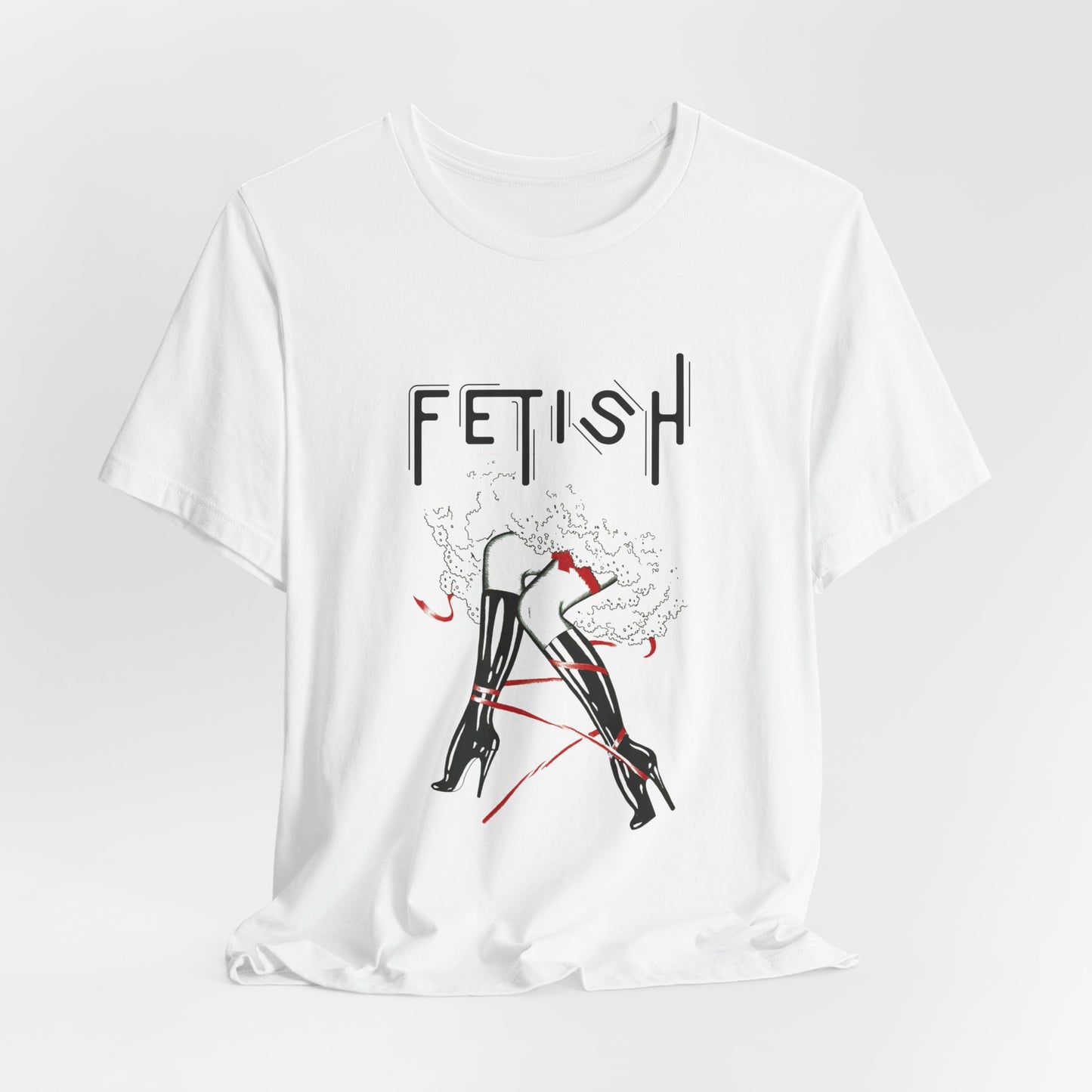 Vintage Fetish Bondage Graphic Print Tee, Unisex Top, Foot Fetish T-Shirt, Stiletto Heel