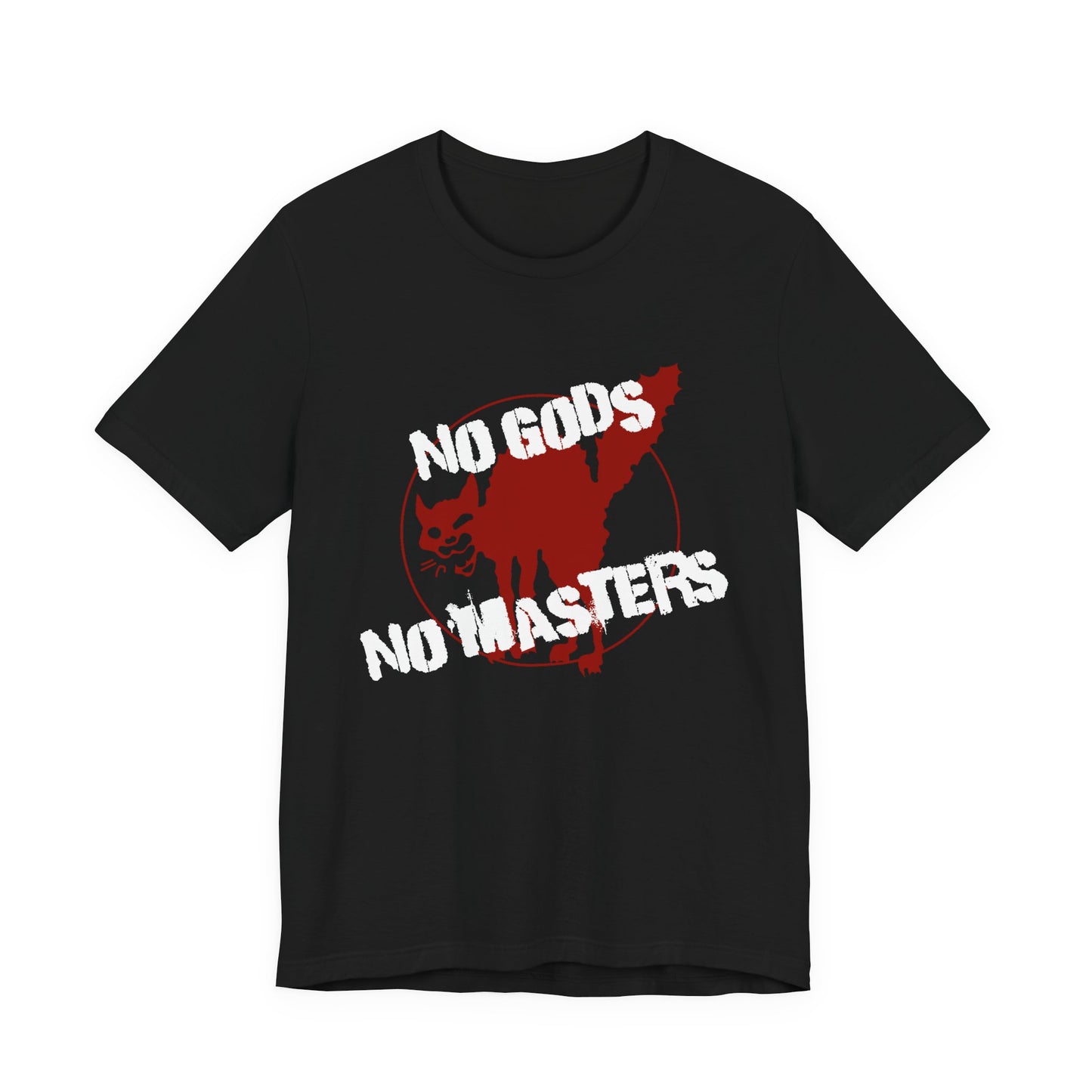 no gods no masters, anarchy print, punk tshirt, counterculture tshirt, unisex tee