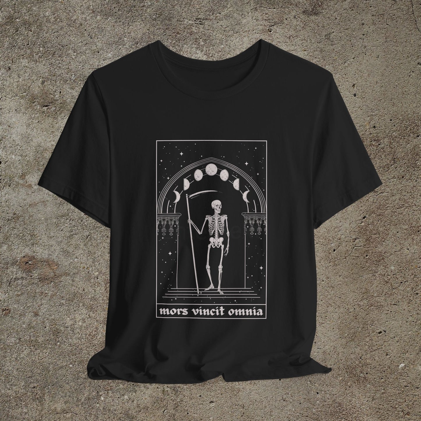mors vincit omnia, death conquers all, skeletton tshirt, occult shirt, witchy, pagan tee
