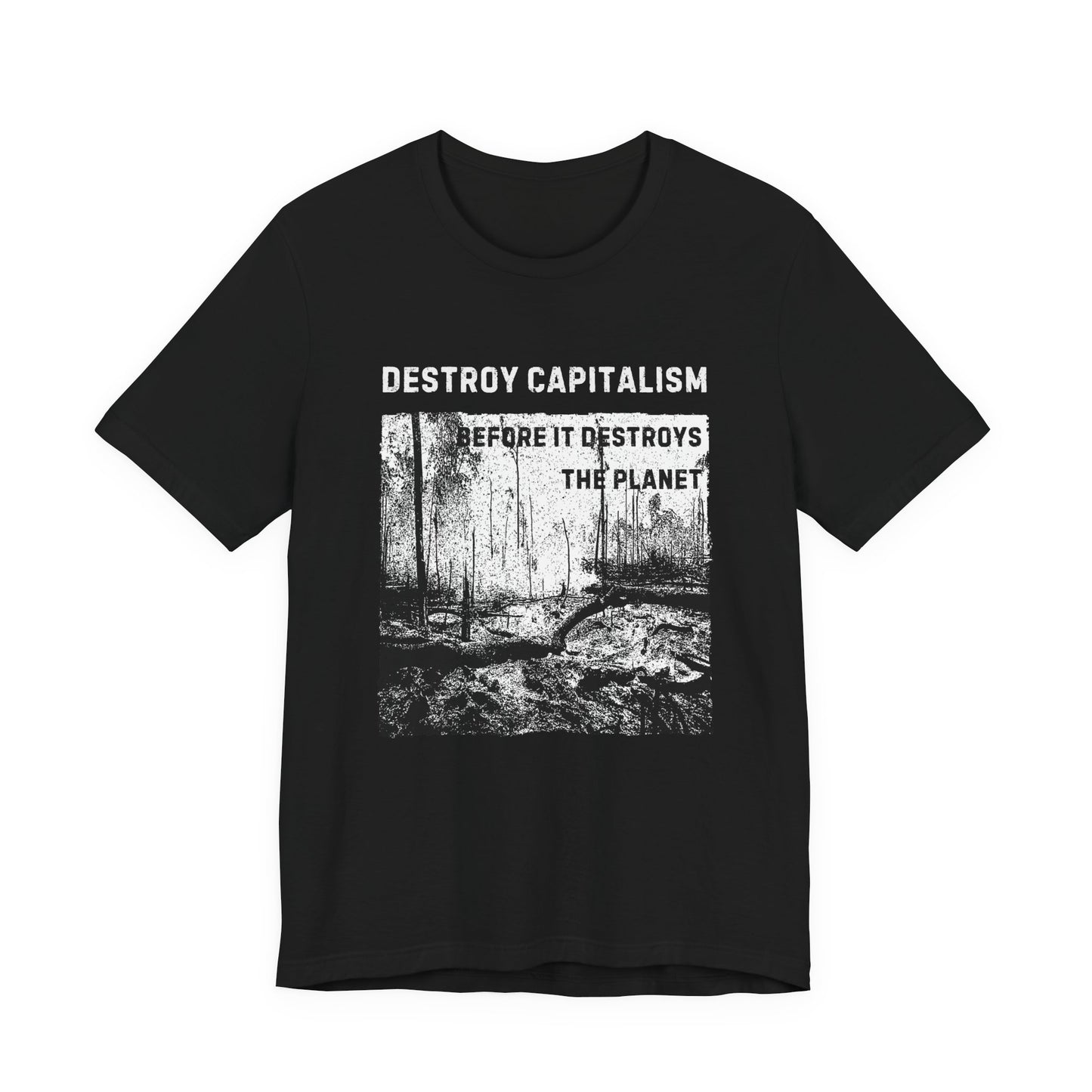 Destroy Capitalism Anarchist T-shirt, Green Anarchist Tee, Anti- Capitalist Graphic Unisex Top