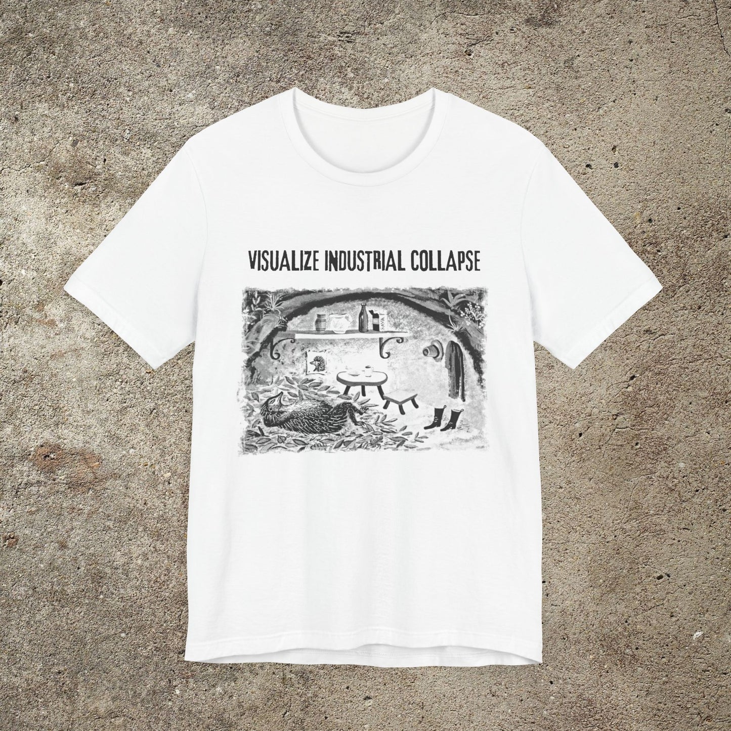 Visualize Industrial Collapse, Anarchist Unisex T-Shirt, Anti Capitalist Graphic Tee