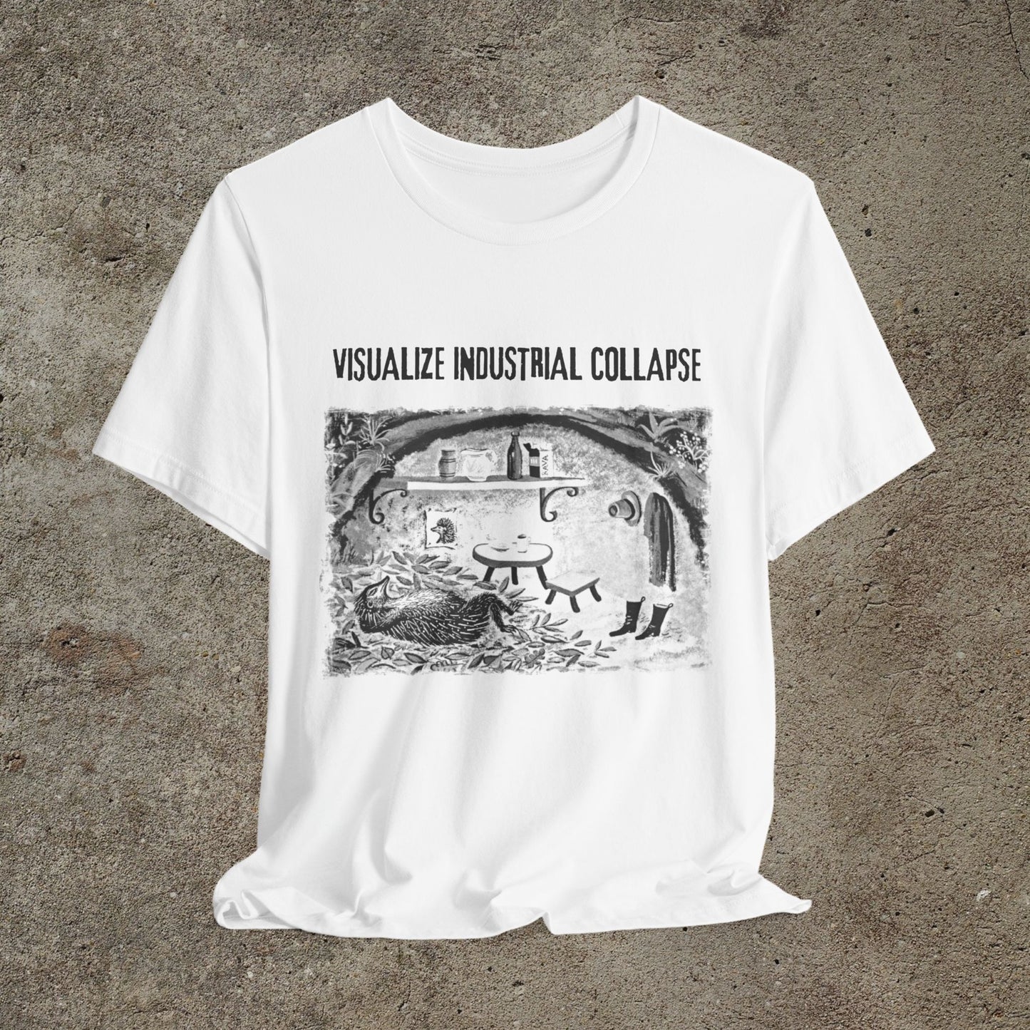 Visualize Industrial Collapse, Anarchist Unisex T-Shirt, Anti Capitalist Graphic Tee
