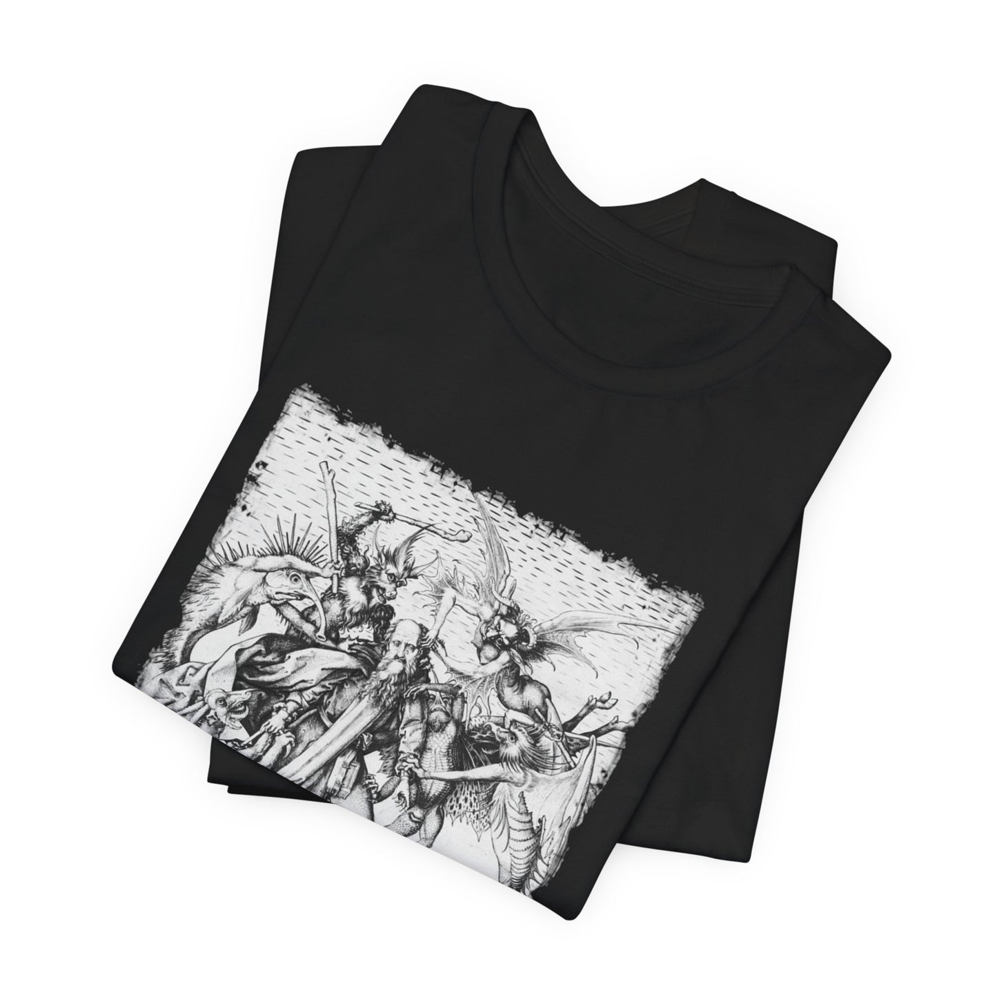 Saint Anthony Tormented by Demons Vintage Graphic Print Top, Unisex Occult Tee