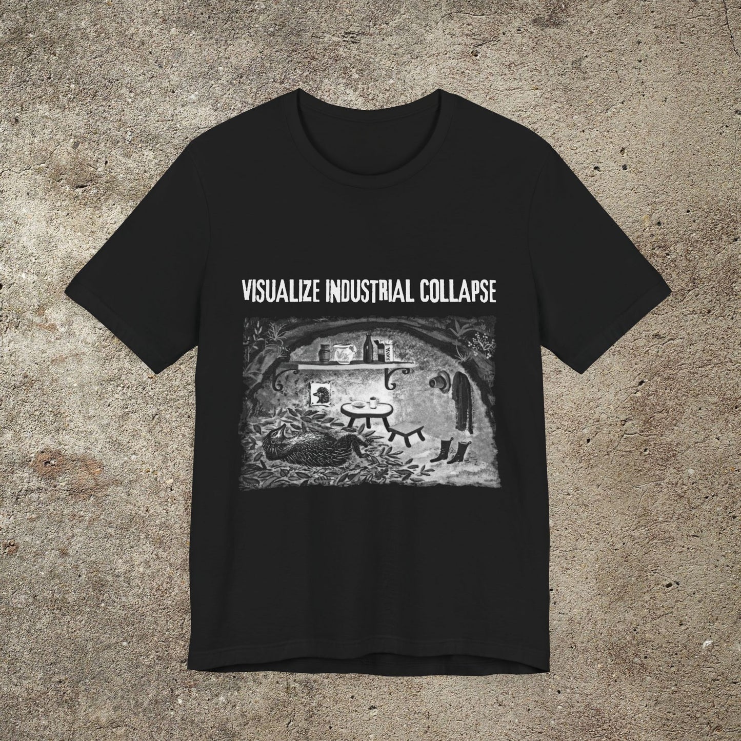 Visualize Industrial Collapse, Anarchist Unisex T-Shirt, Anti Capitalist Graphic Tee