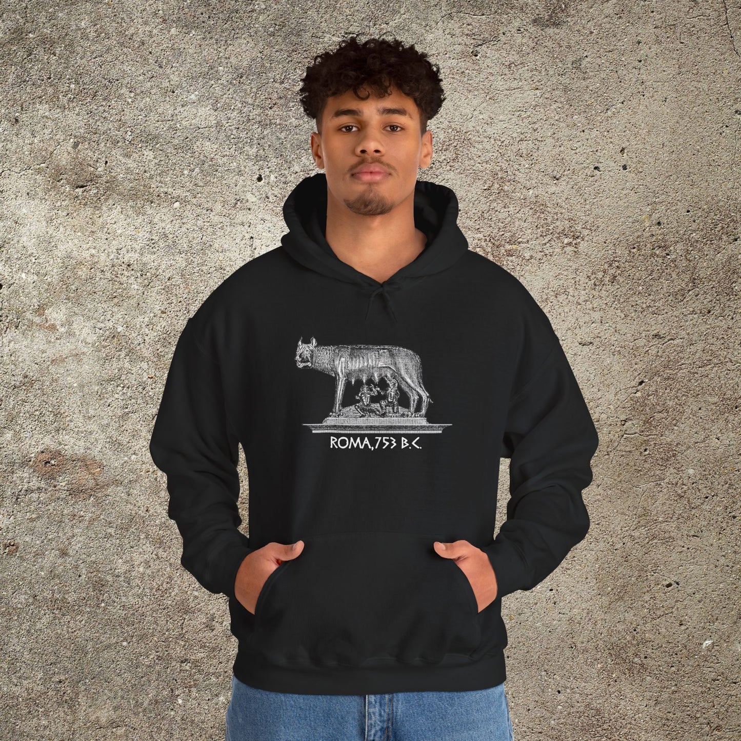 Roman Empire She Wolf Graphic Print, Mythology Print Unisex Hoodie, Romulus and Rem, Unisex Hooded Top