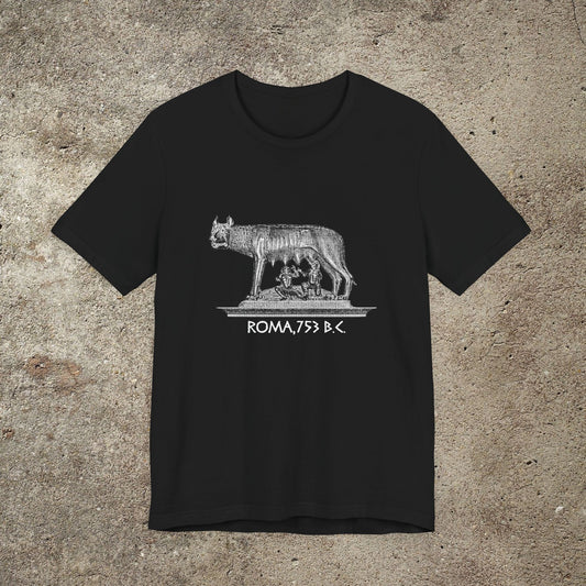 she wolf graphic print, mythology print tshirt, romulus and rem, roman empire unisex tshirt
