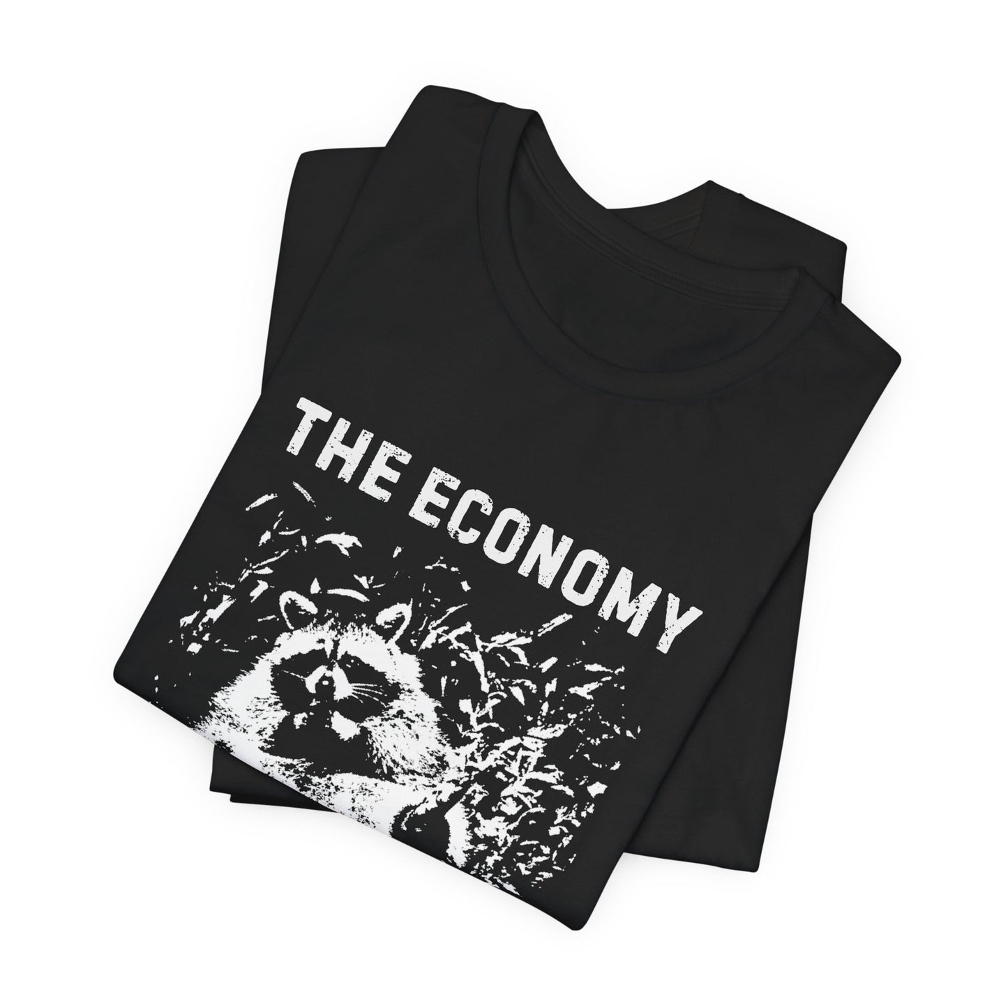 Anarchist Raccoon Economy is not my God Tee, Leftist Trash Punk Unisex T-Shirt, Anti Capitalist Graphic Tee