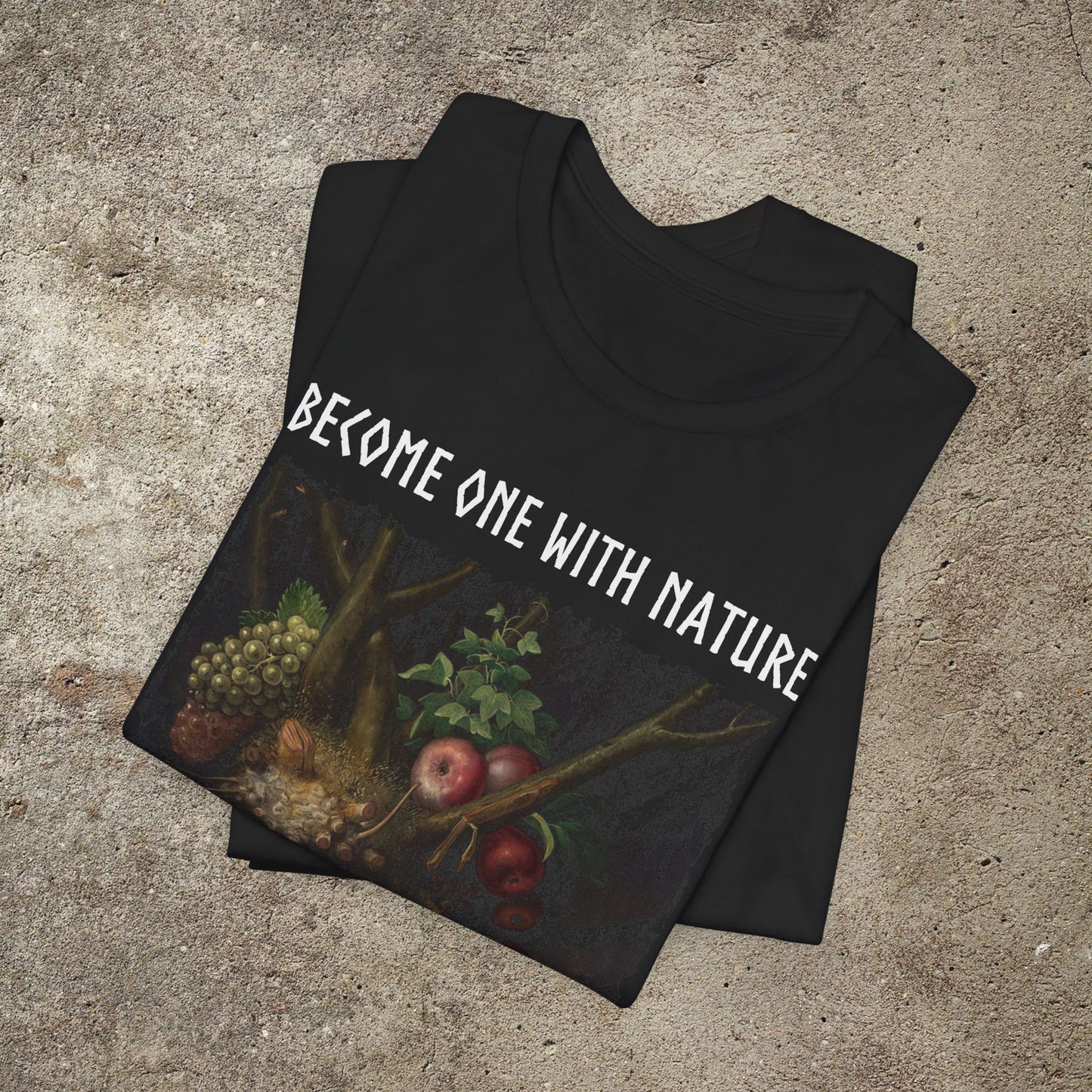 Become One With Nature Graphic Print Tee, Pagan Print Unisex T-Shirt, Medieval Nature Lover Top