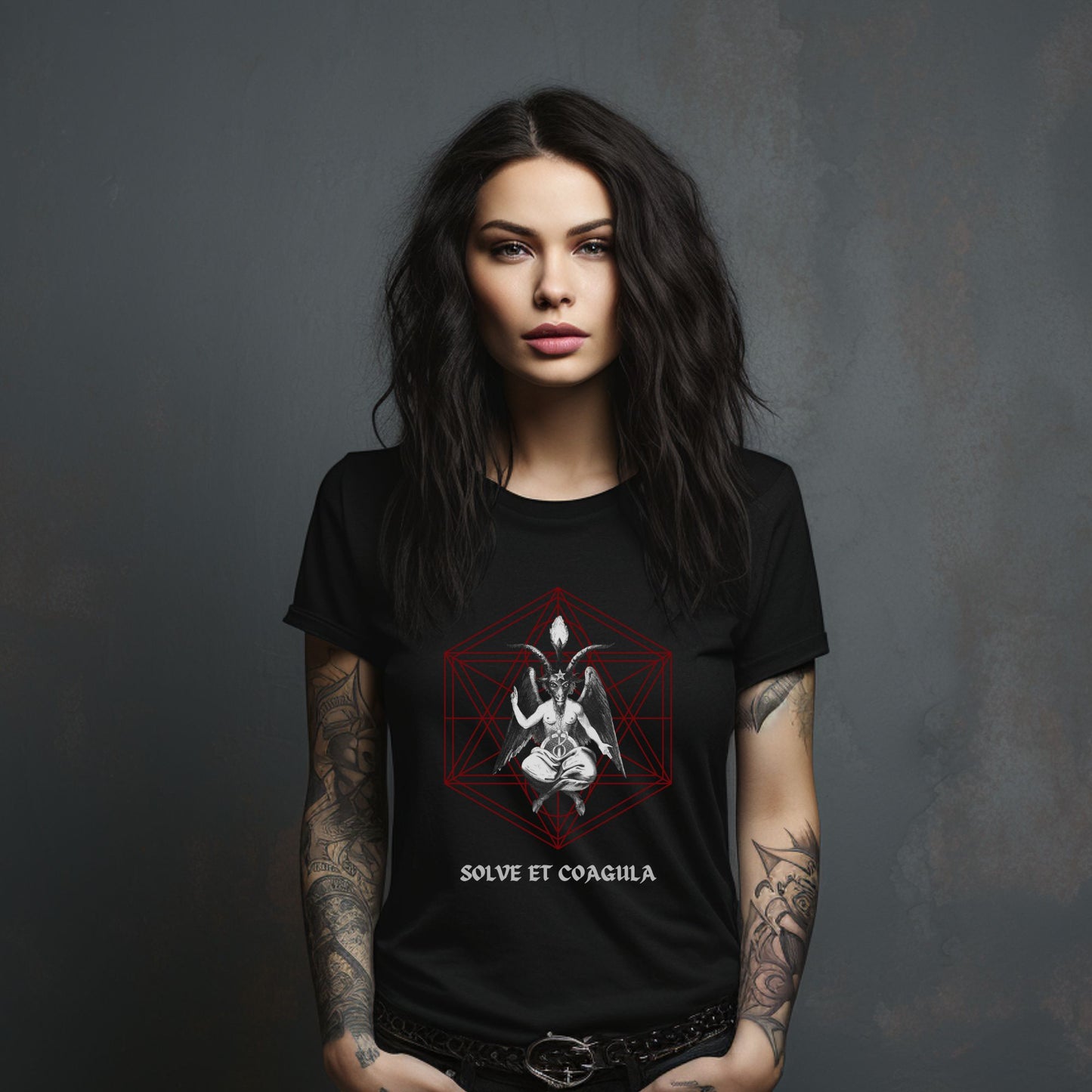 Baphomet solve et coagula alchemy t-shirt, occult tee, satanic, unisex tshirt