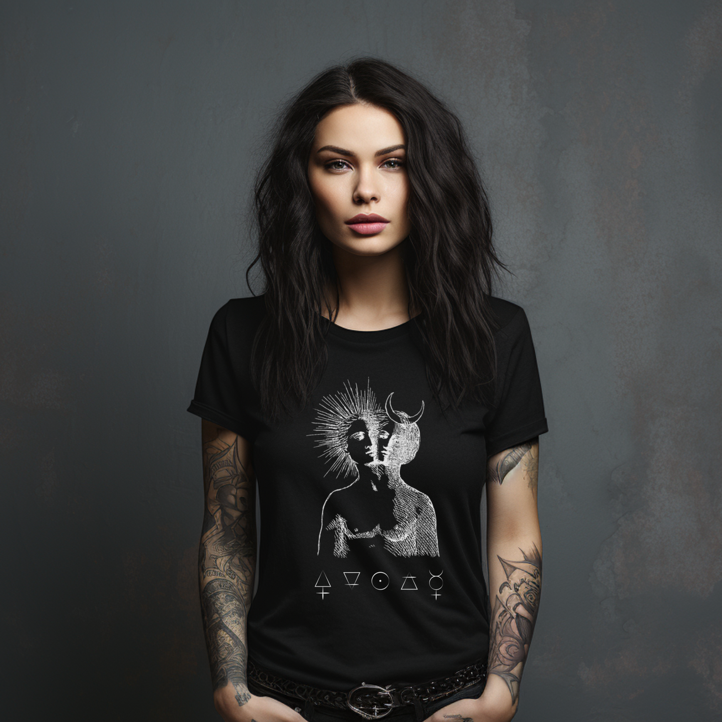 duality alchemy tshirt,  sun and moon, occult t-shirt, esoteric tee, alchemical rebis tee, hermetic shirt