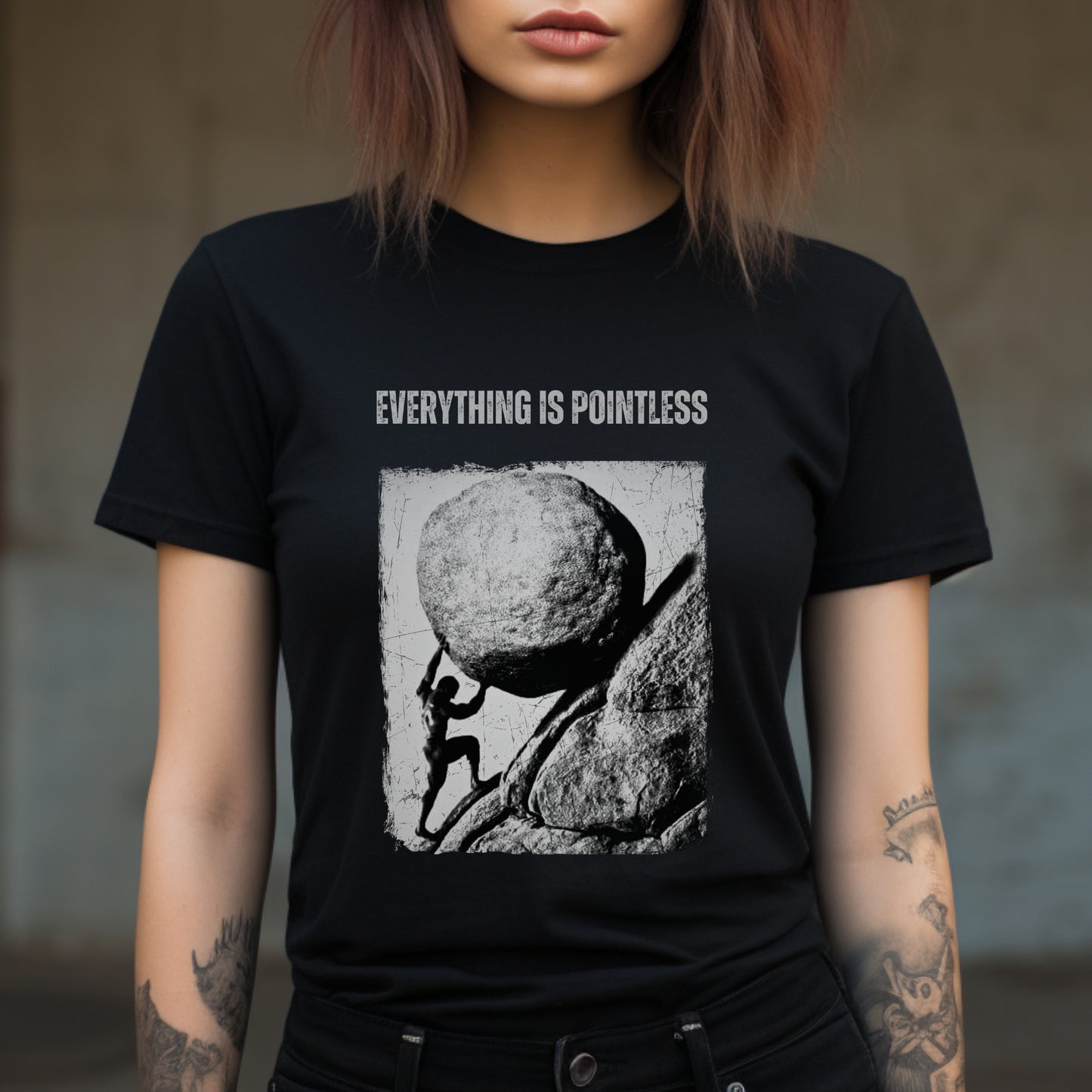 Sisyphus Shirt, Existentialist Print tee, Philosophy T-Shirt, Unisex, Absurdity of life Tee