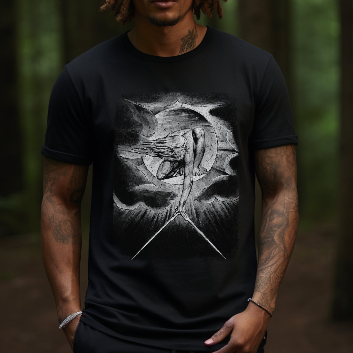 occult graphic tee, urizen print tshirt, mythology print, unisex top