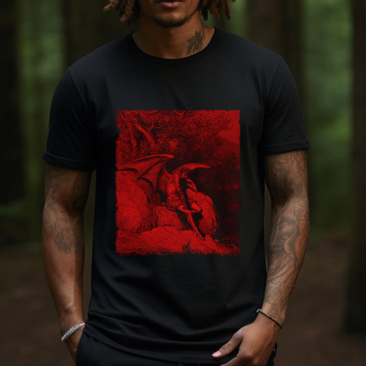 Gustave Doré Lucifer Shirt, Fallen Angel Art Tee, Paradise Lost Illustration, Gothic Occult Graphic Top, Unisex Vintage Print