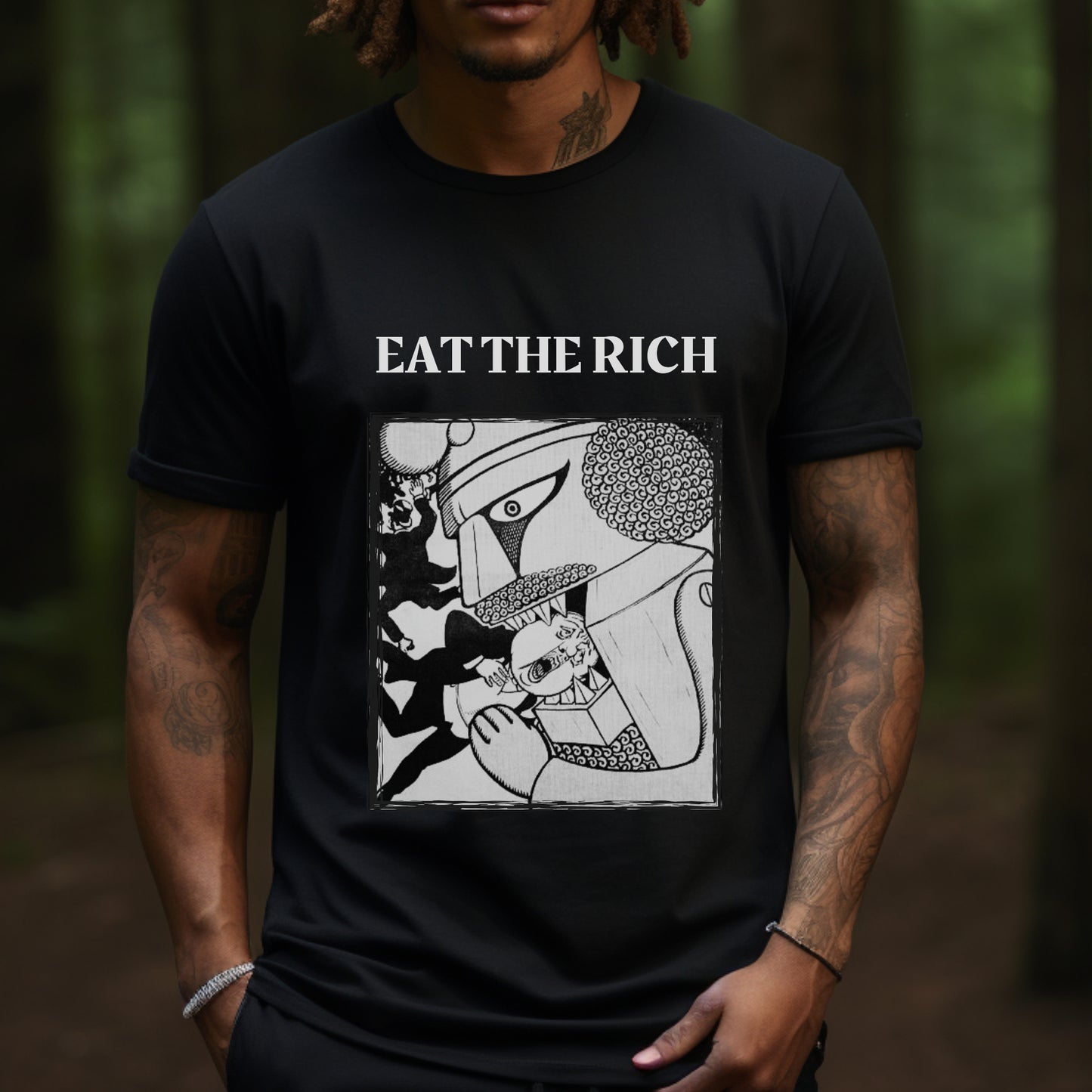 Eat the Rich Shirt, Anti-Capitalist Tee, Anarchist Graphic Top, Revolutionary Protest Shirt, Unisex Punk Activist Tee