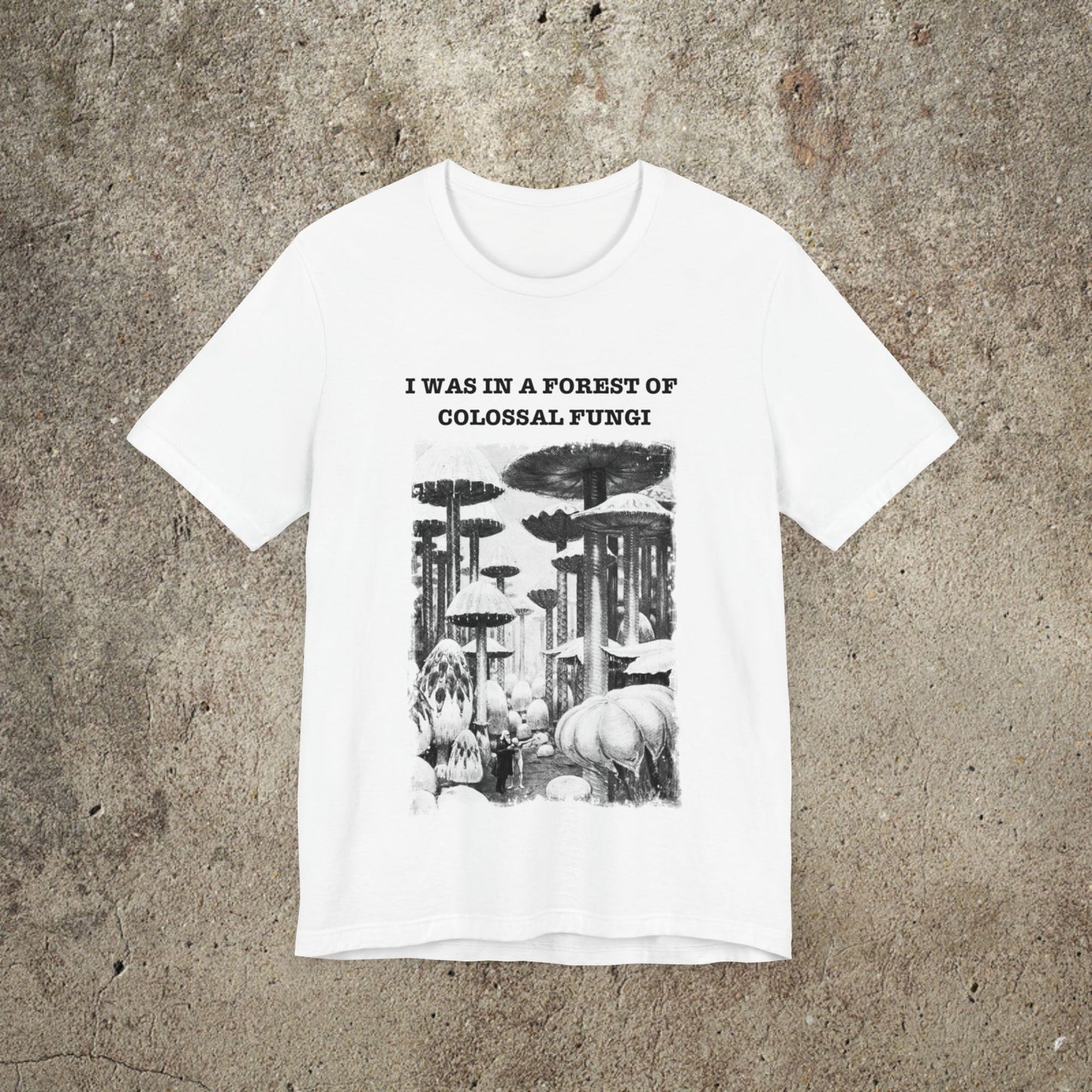 Fungi Mushroom Psychedelic Fantasy Graphic Print Tee, Unisex Trippy Top