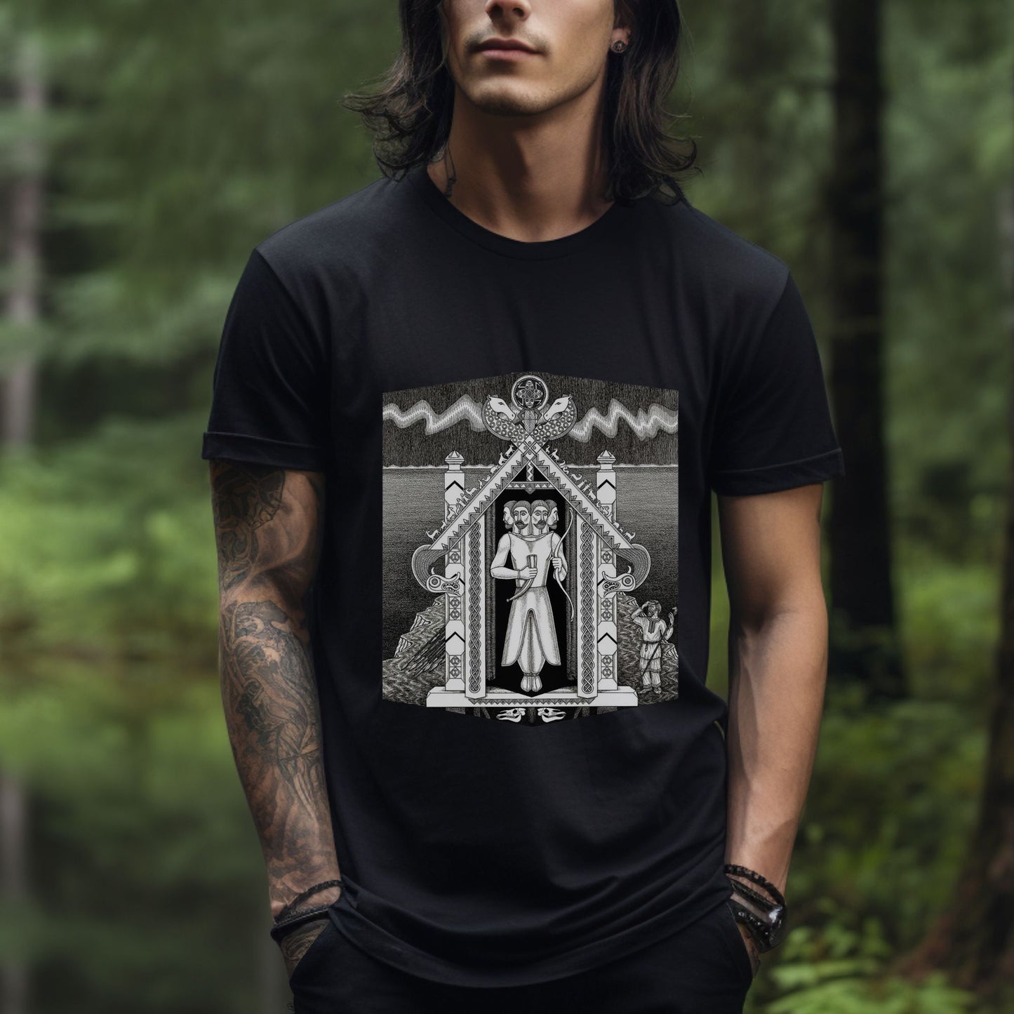 slavic deity svetovit, svantevid tshirt, pagan religion, slavic god tshirt
