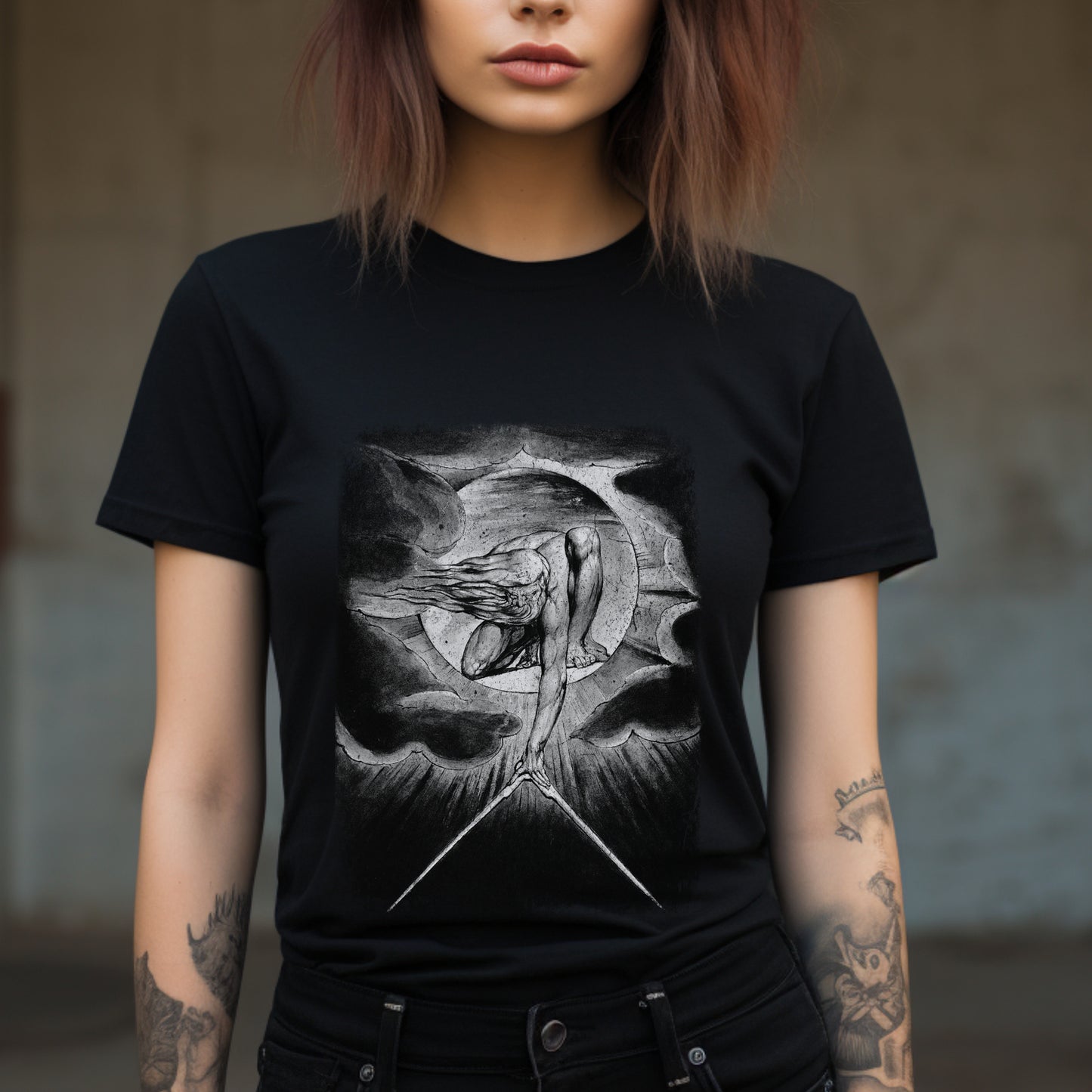 occult graphic tee, urizen print tshirt, mythology print, unisex top