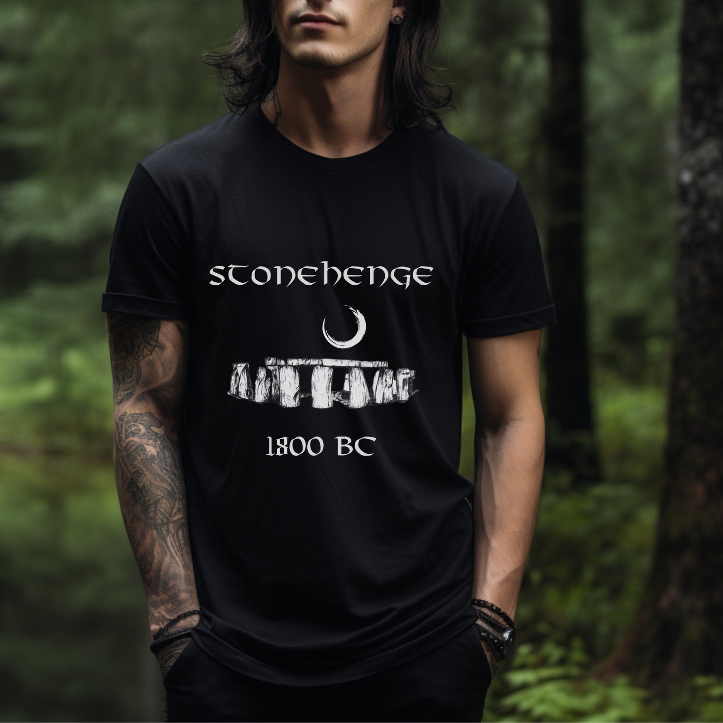 Stonehenge Print Tee, Graphic Print T-shirt, Pagan print, Ancient civiliza Top