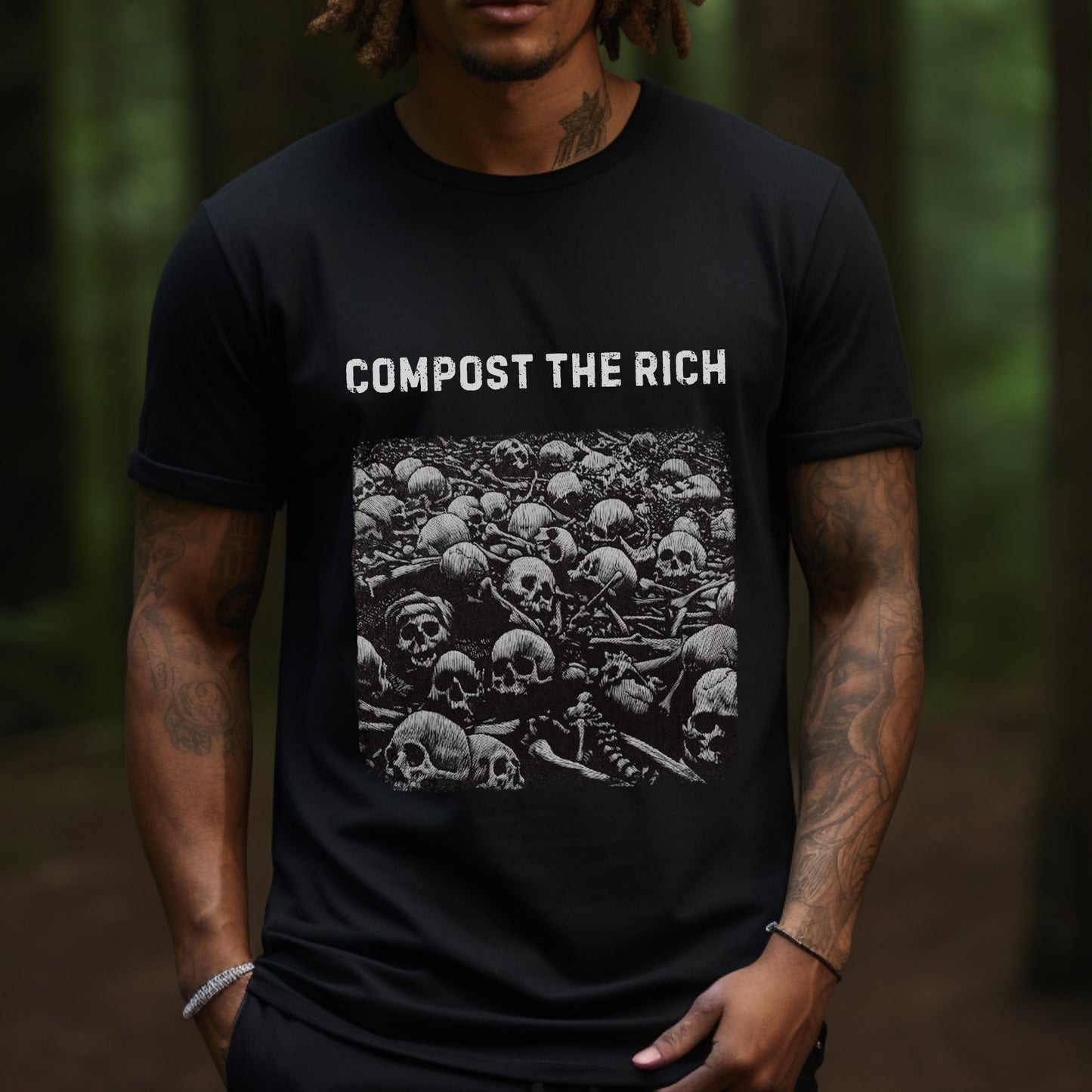 compost the rich, anarchist tshirt, counterculture tee, class war t-shirt, punk tee