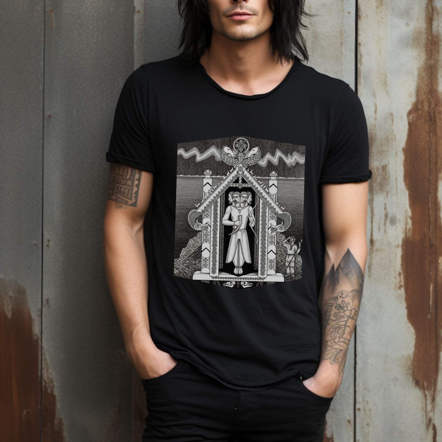 slavic deity svetovit, svantevid tshirt, pagan religion, slavic god tshirt