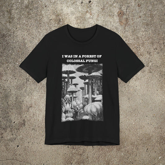 Fungi Mushroom Psychedelic Fantasy Graphic Print Tee, Unisex Trippy Top