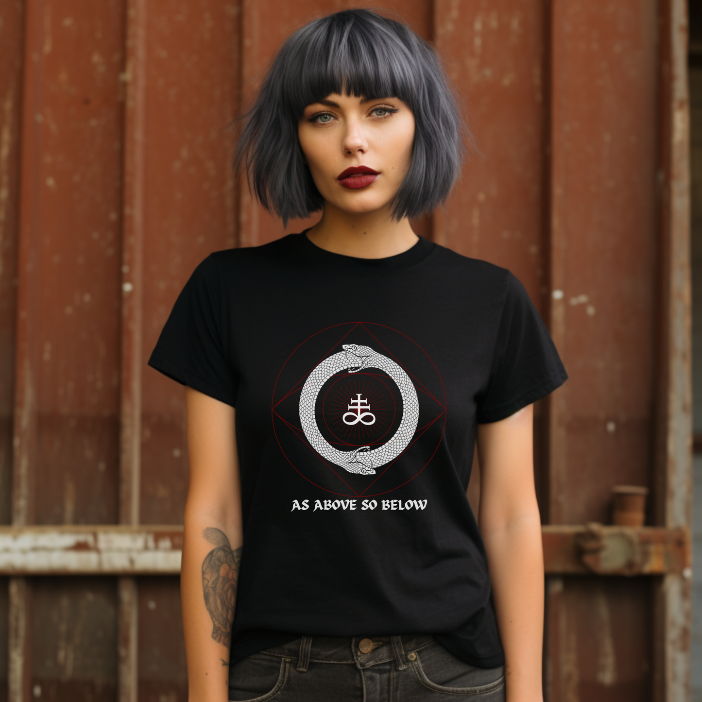 Ouroboros T-Shirt, Alchemy Serpent Tee, Hermetic Esoteric Top, Rebirth Symbol Graphic, Unisex Occult Shirt