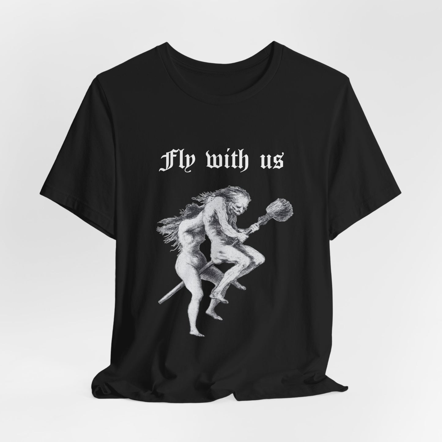 Goya Witches on the Broom Shirt, Los Caprichos Occult Graphic Tee, Dark Satirical Witchcraft Print, Unisex Gothic Top