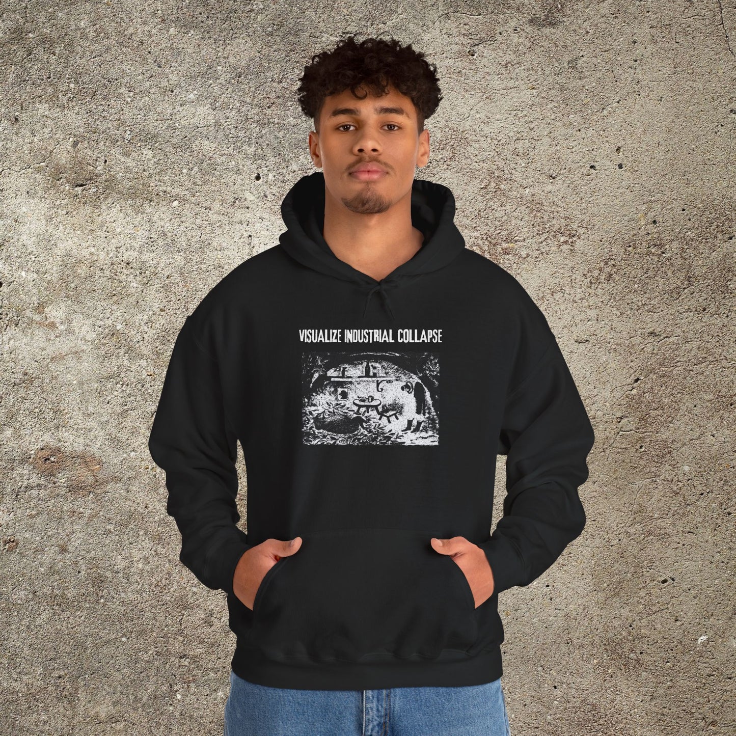 Visualize Industrial Collapse, Anarchist Unisex T-Shirt, Anti Capitalist Graphic Tee