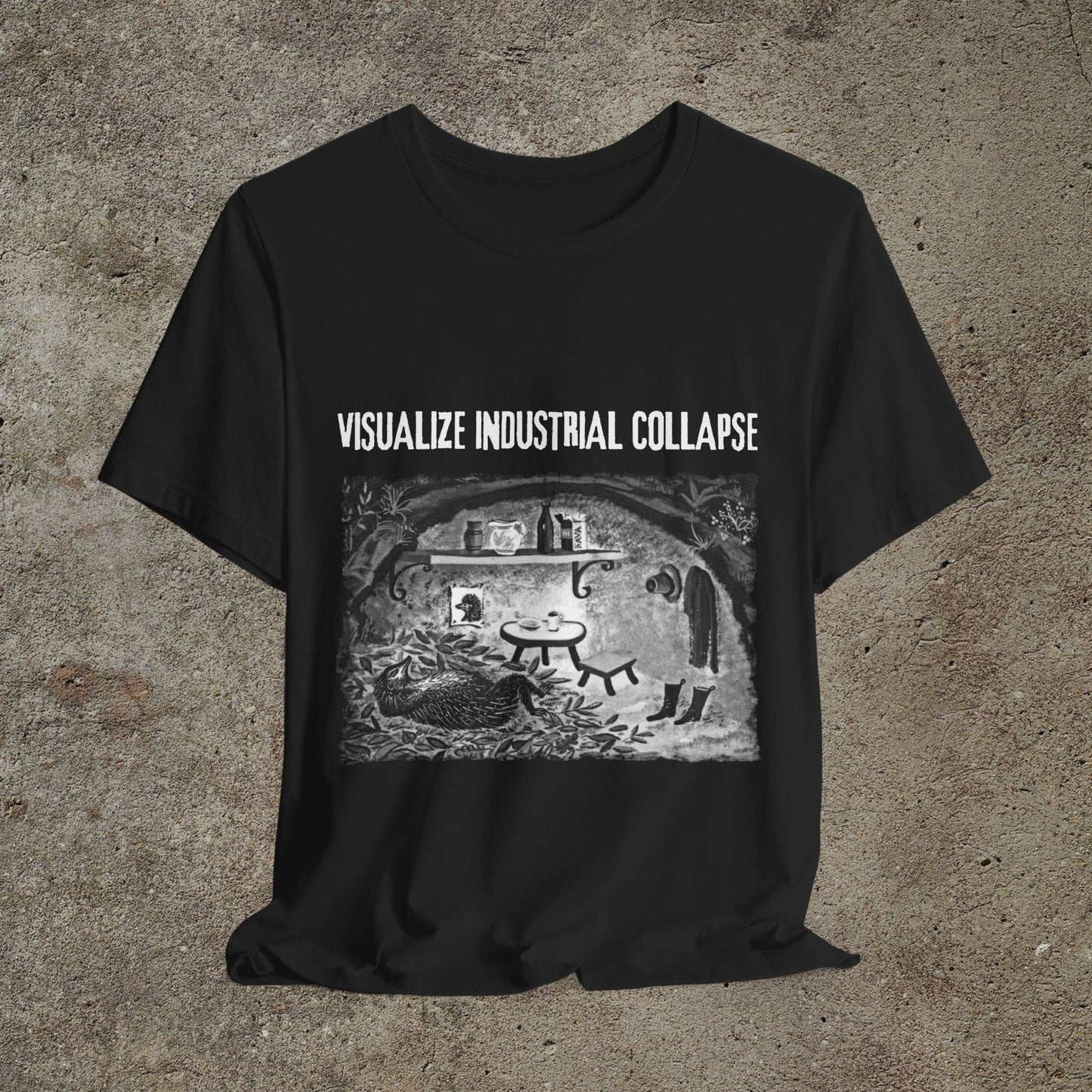 Visualize Industrial Collapse, Anarchist Unisex T-Shirt, Anti Capitalist Graphic Tee