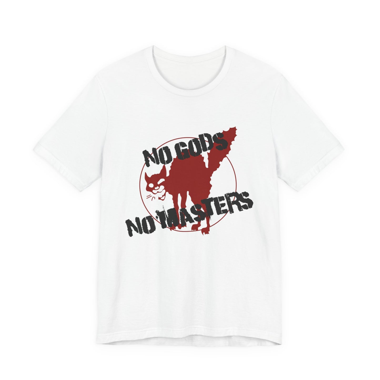 no gods no masters, anarchy print, punk tshirt, counterculture tshirt, unisex tee