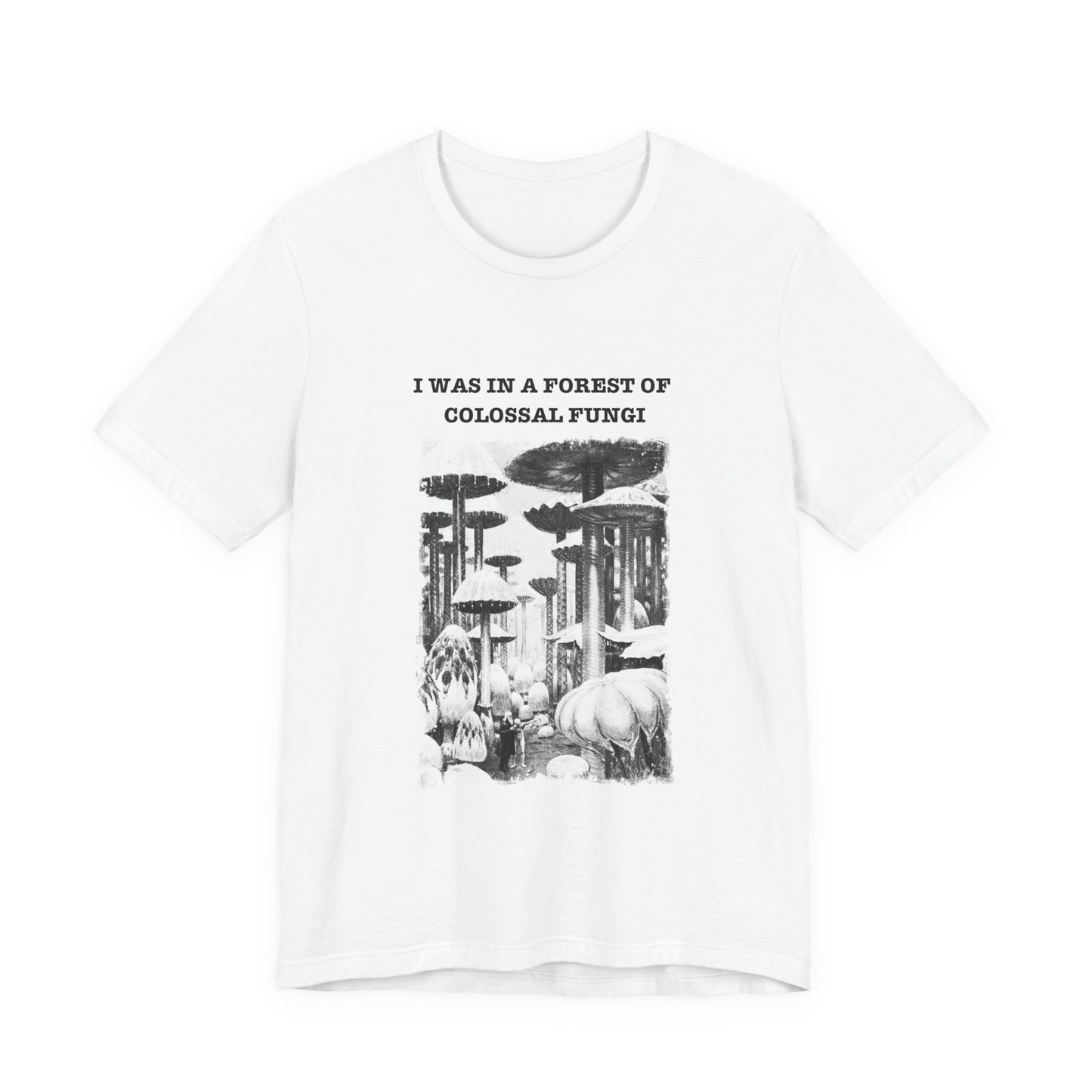 Fungi Mushroom Psychedelic Fantasy Graphic Print Tee, Unisex Trippy Top