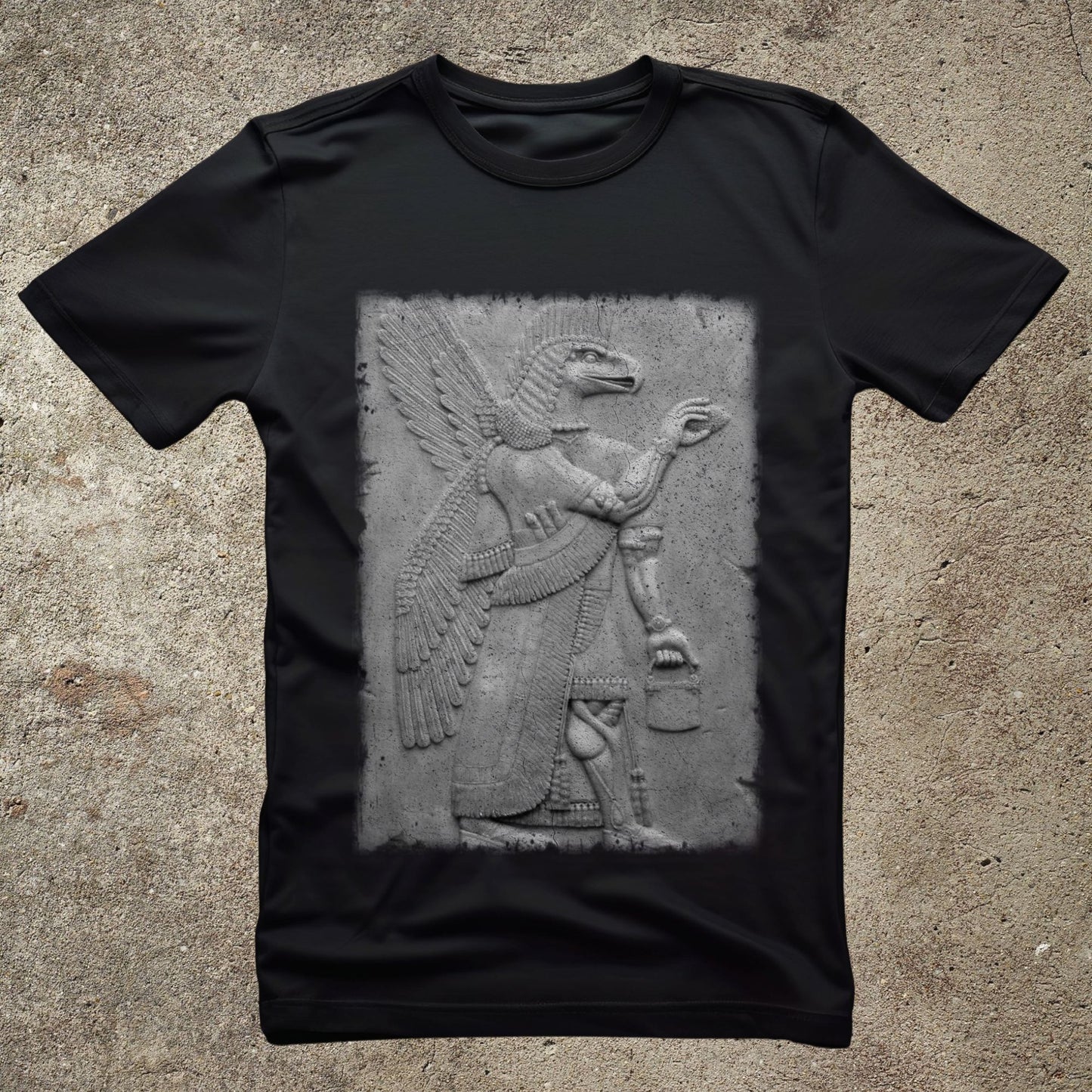 eagle headed apkallu, assyrian mythology, graphic print unisex t-shirt