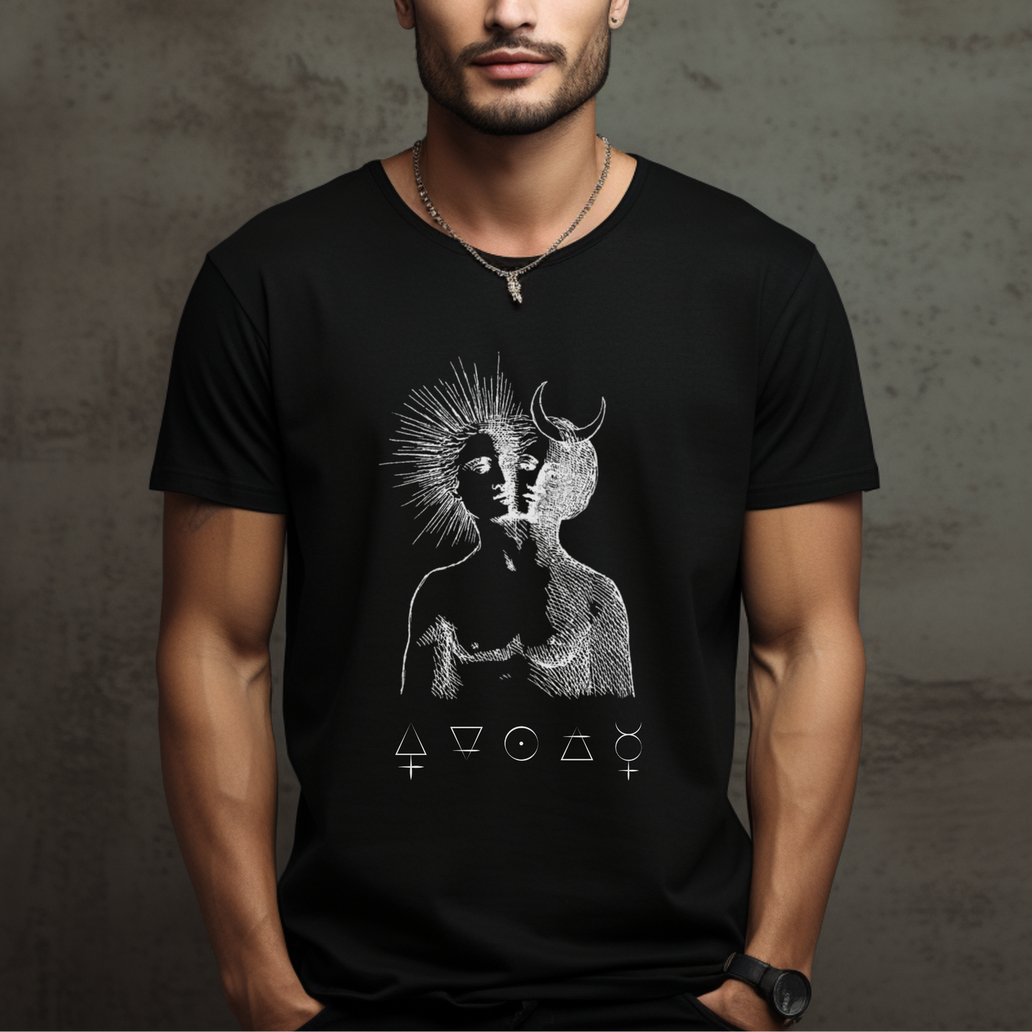 duality alchemy tshirt,  sun and moon, occult t-shirt, esoteric tee, alchemical rebis tee, hermetic shirt