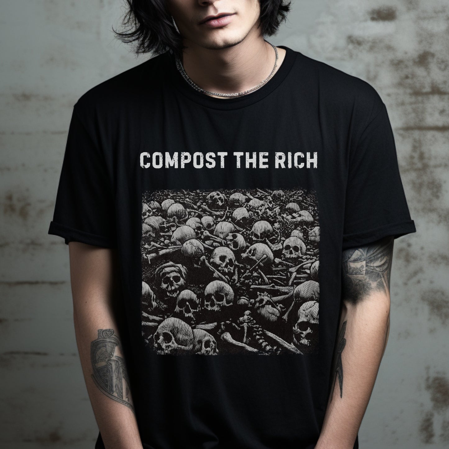 compost the rich, anarchist tshirt, counterculture tee, class war t-shirt, punk tee
