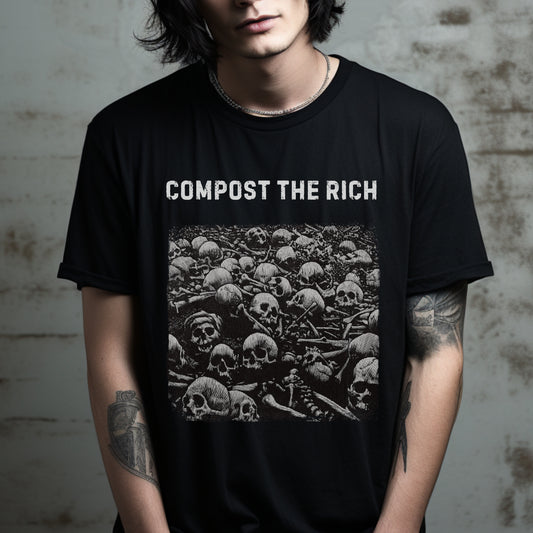 compost the rich, anarchist tshirt, counterculture tee, class war t-shirt, punk tee