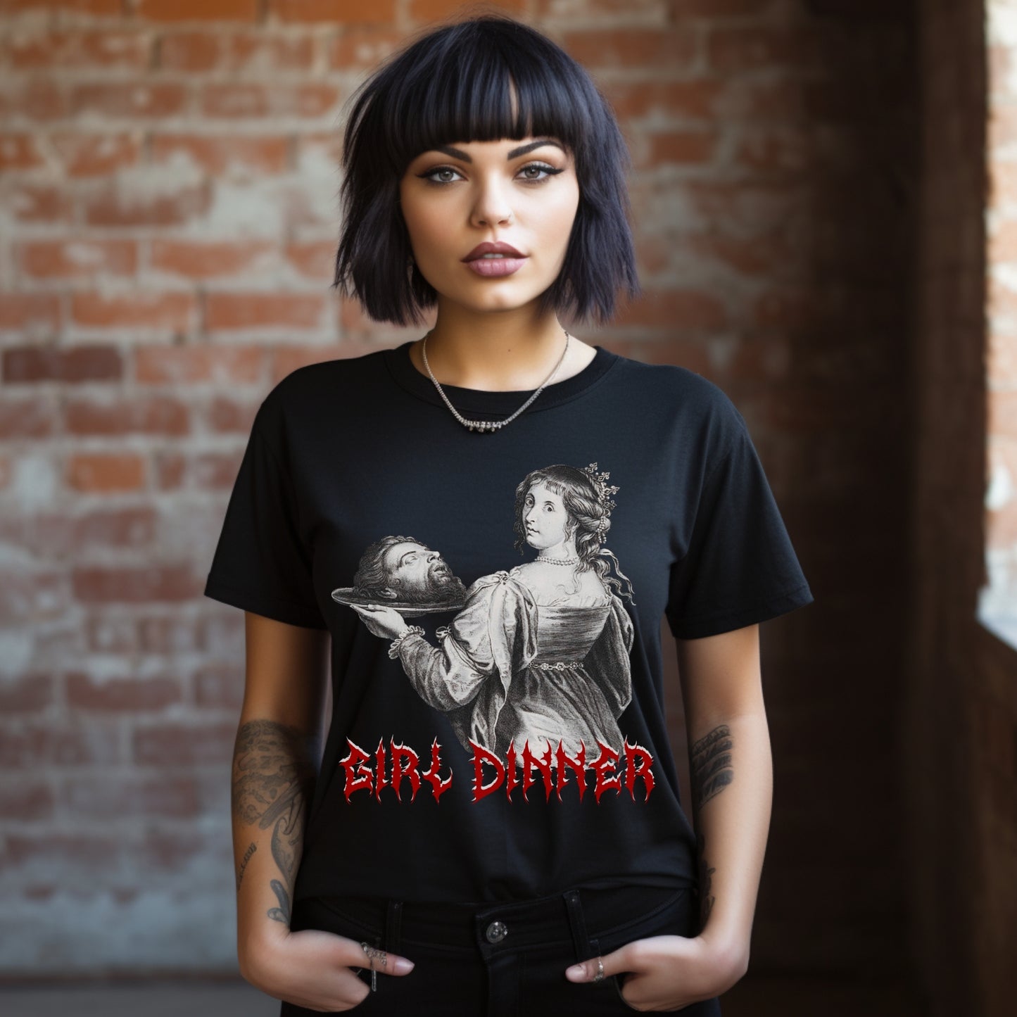 Girl Dinner T-Shirt, Sarcastic Feminist Print, Unisex Tee