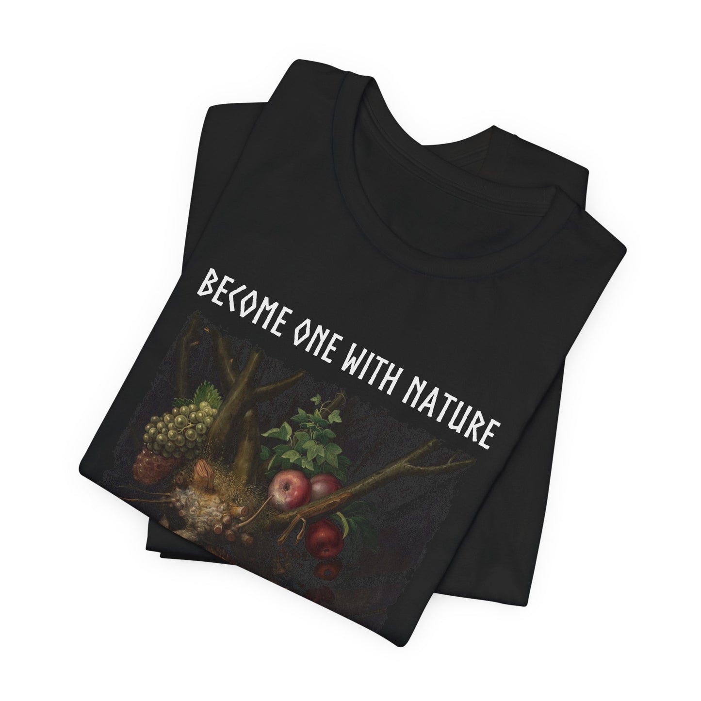 Become One With Nature Graphic Print Tee, Pagan Print Unisex T-Shirt, Medieval Nature Lover Top