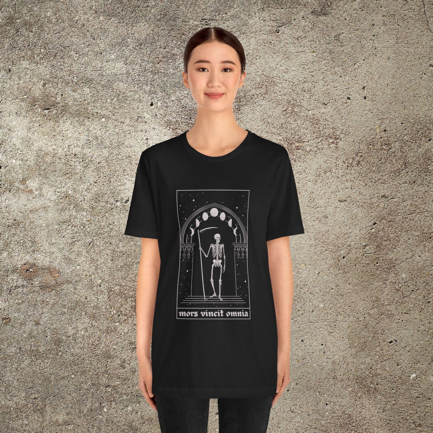 mors vincit omnia, death conquers all, skeletton tshirt, occult shirt, witchy, pagan tee