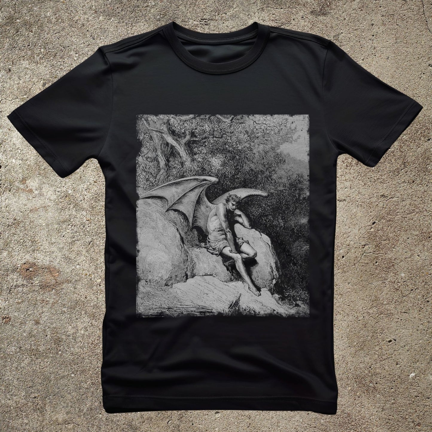 lucifer graphic t-shirt, satan print, fallen angel unisex tee, paradise lost, occult top