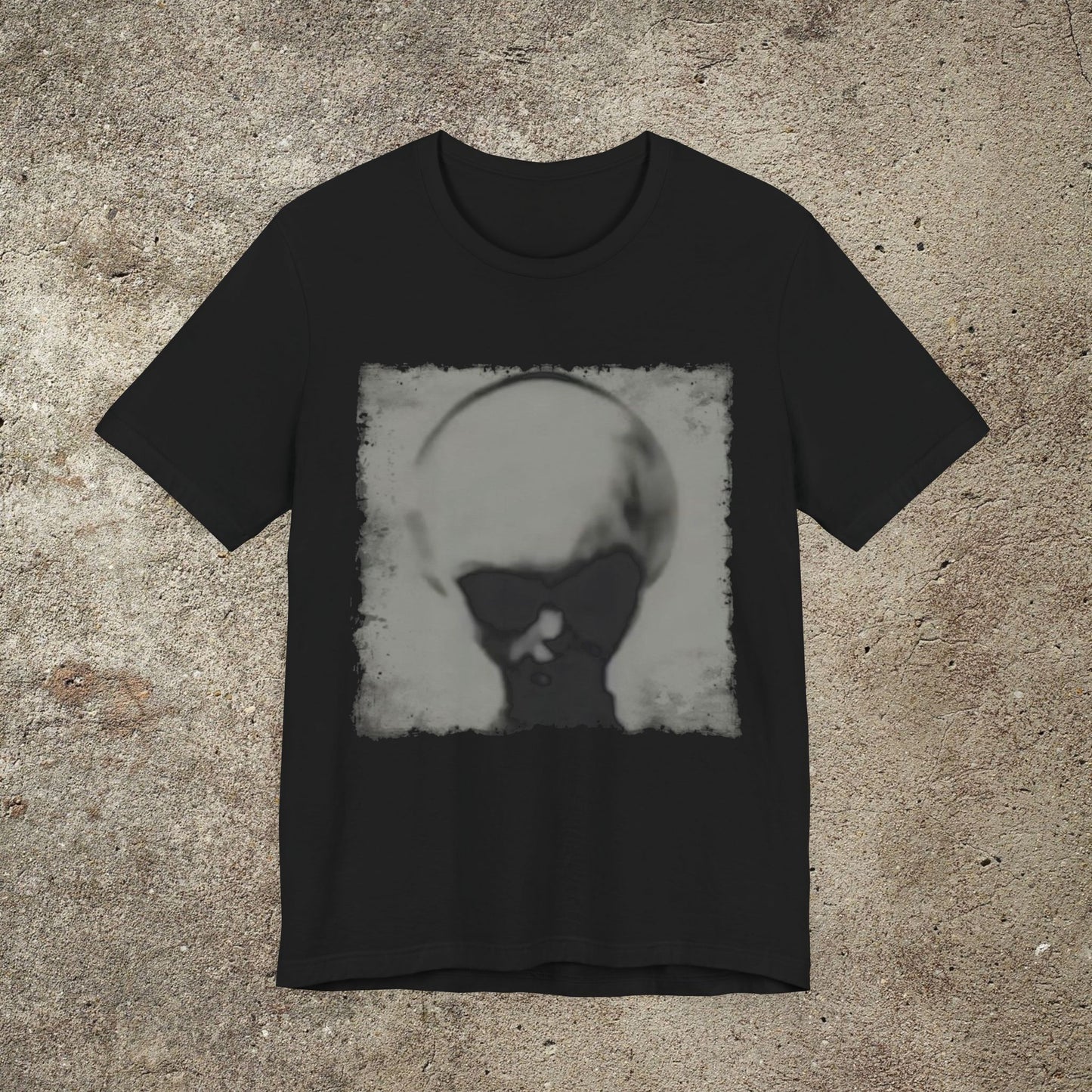Skinny Bob Gray Alien Graphic Tee, Zeta Reticuli Skinny Bob Top, Ufologist Print Tee, Area 51 Roswell Gray Grey Alien