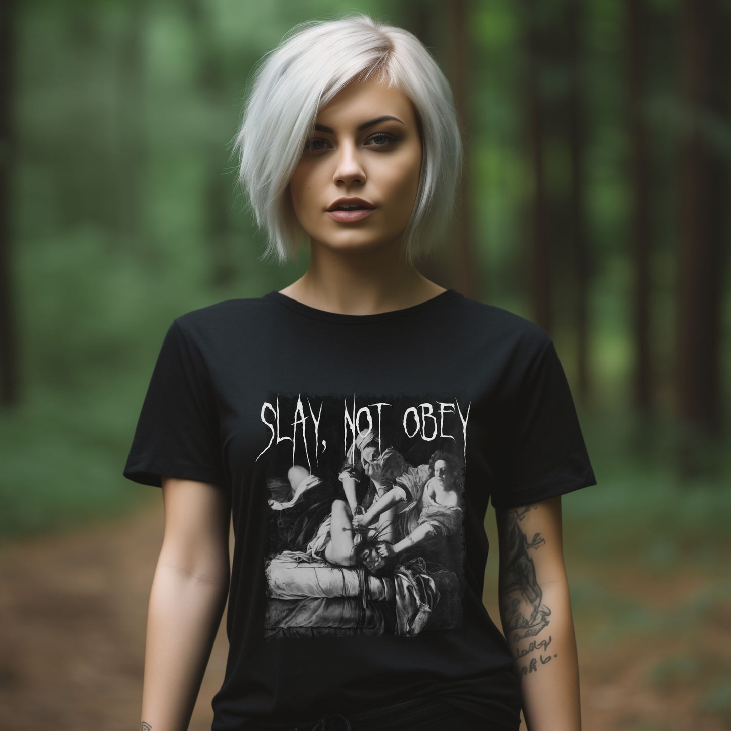 slay not obey, feminist shirt, anti patriarchy tee, judith beheading holofernes, women power tshirt, unisex top