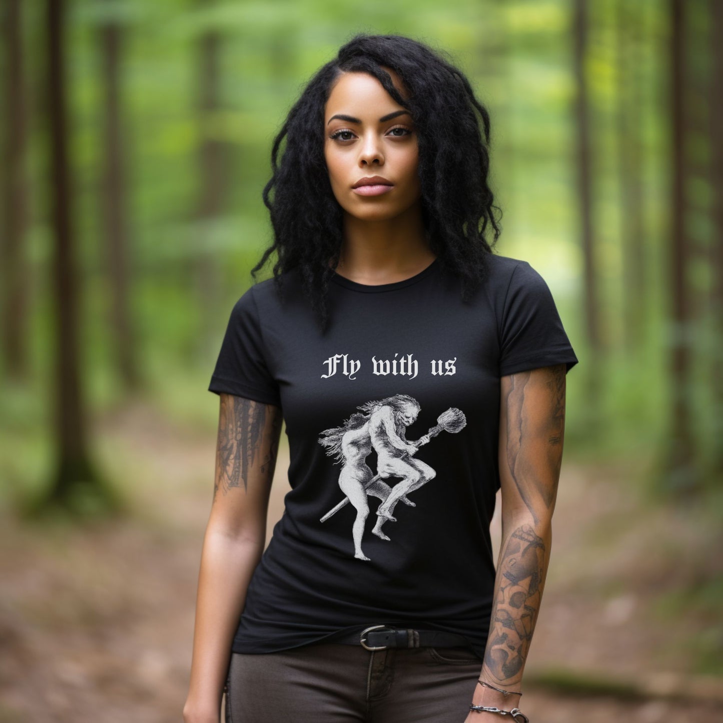 Goya Witches on the Broom Shirt, Los Caprichos Occult Graphic Tee, Dark Satirical Witchcraft Print, Unisex Gothic Top