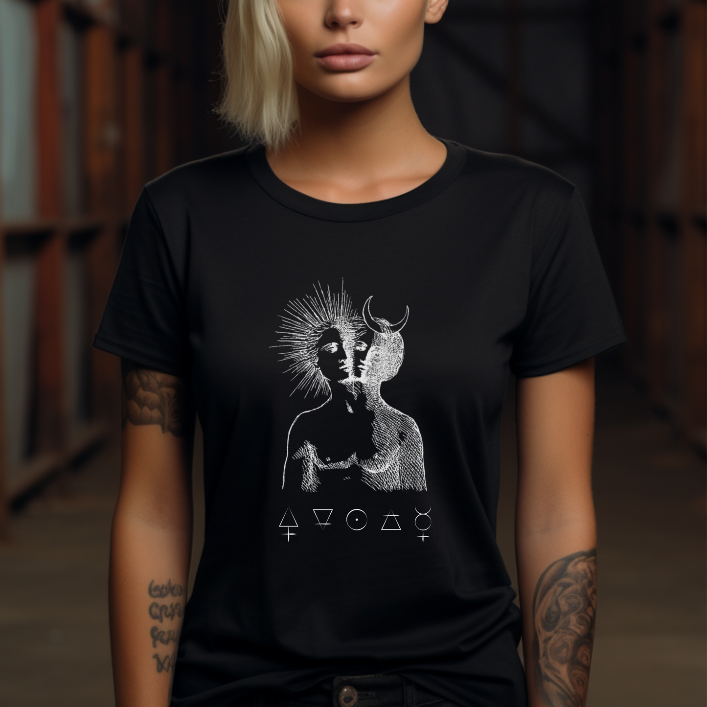 duality alchemy tshirt,  sun and moon, occult t-shirt, esoteric tee, alchemical rebis tee, hermetic shirt