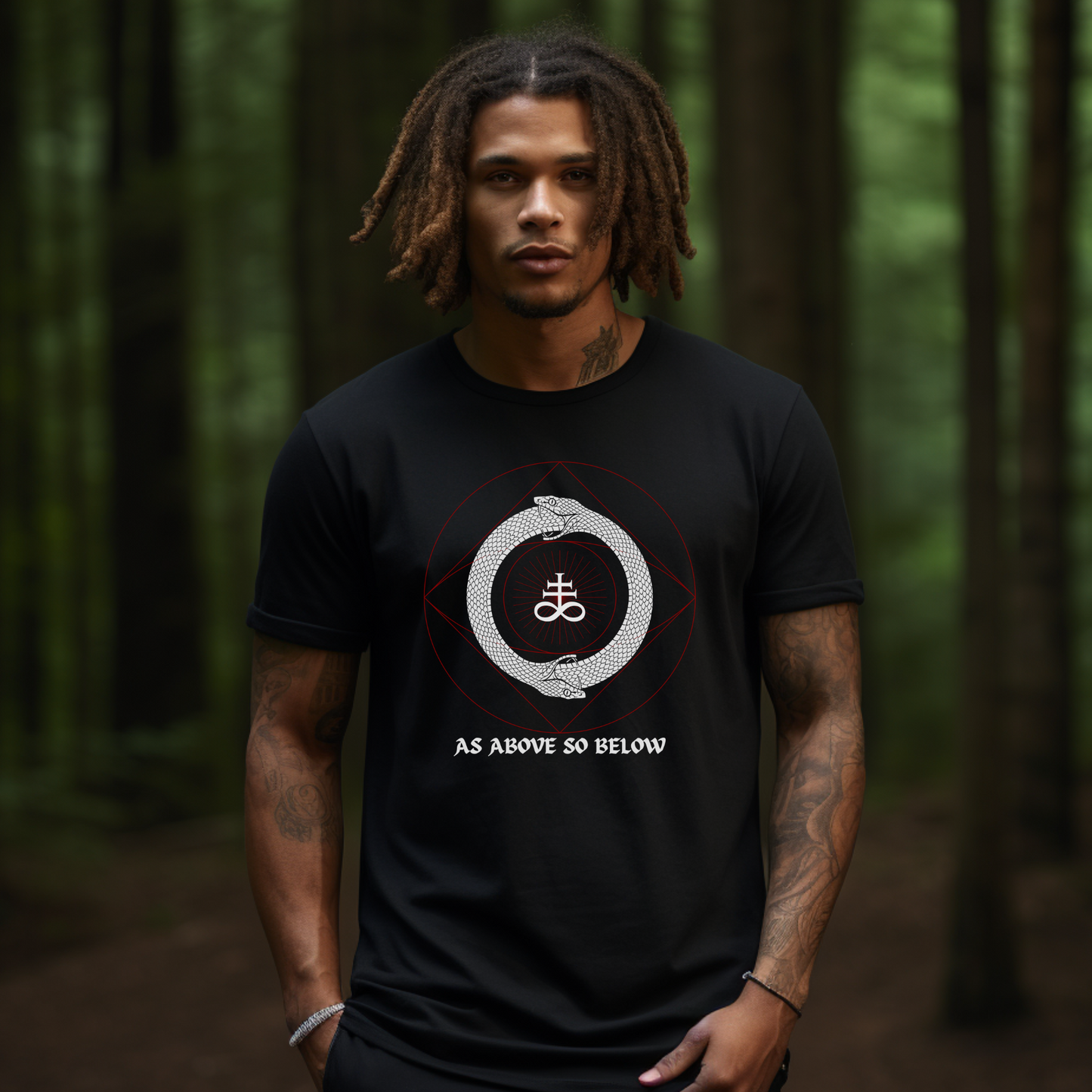 Ouroboros T-Shirt, Alchemy Serpent Tee, Hermetic Esoteric Top, Rebirth Symbol Graphic, Unisex Occult Shirt